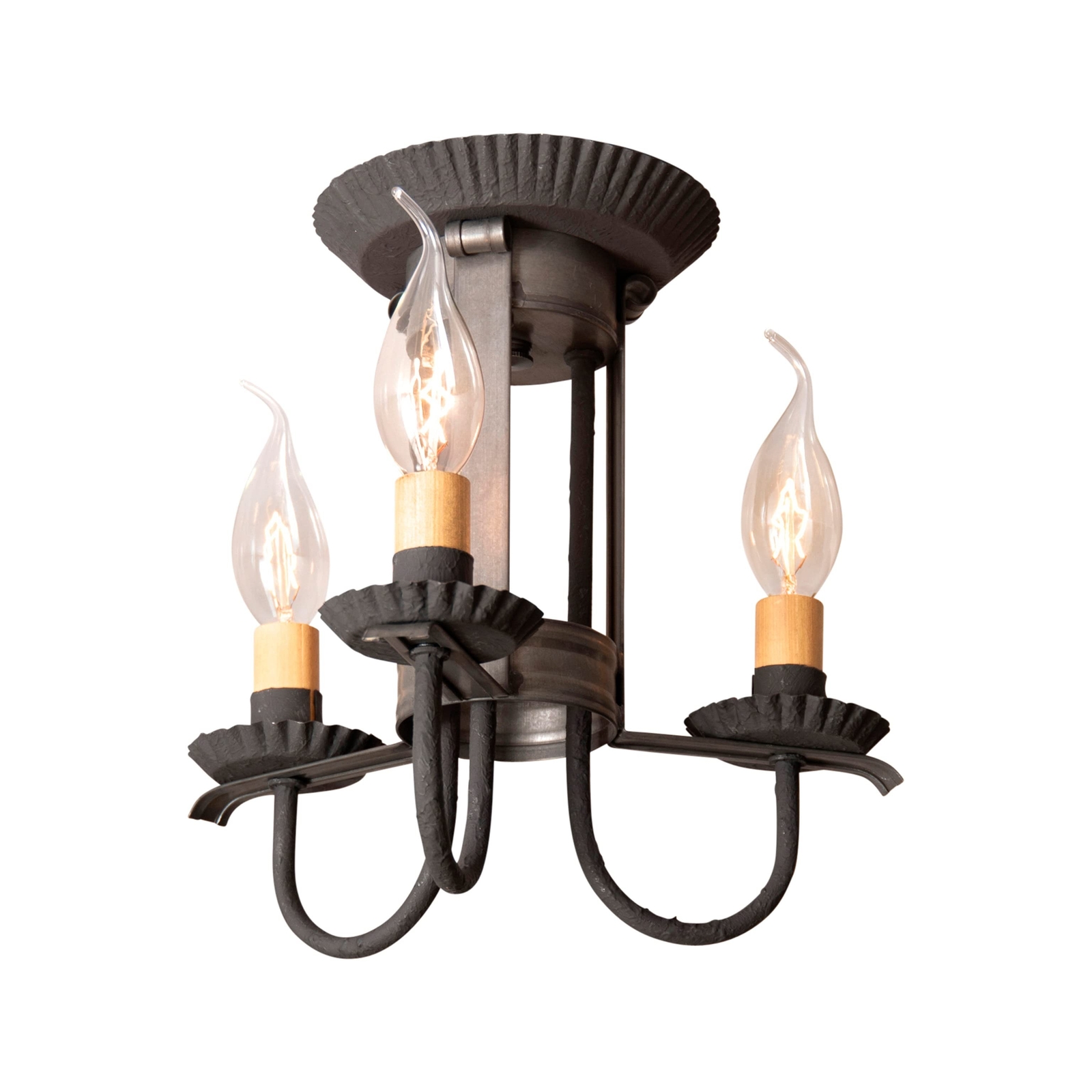 Irvin\'s Tinware, 941KB, 3 Light Amherst Semi-Flush Mount Ceiling Light in Ket...