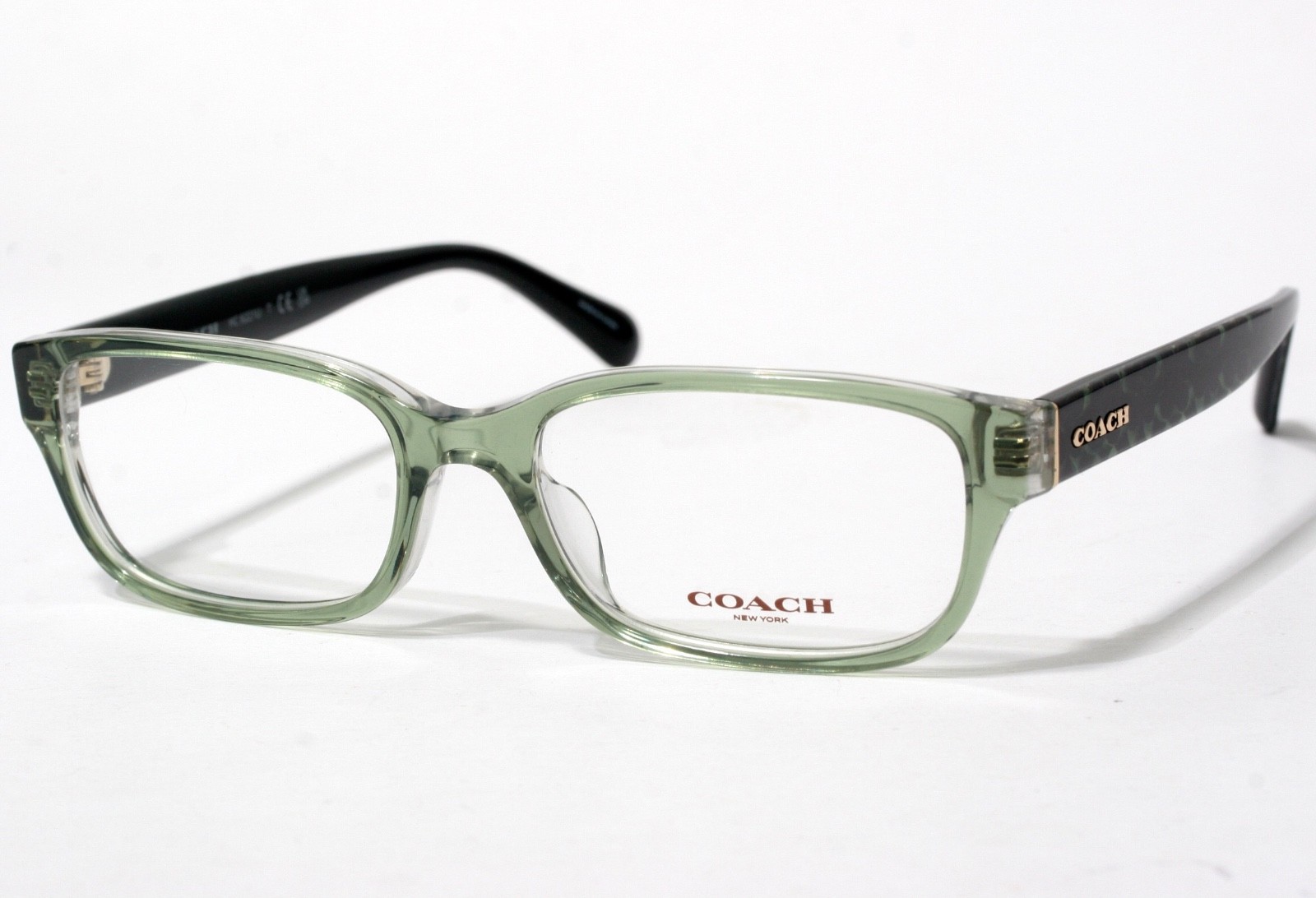 Coach HC6221U 5786 Transparent Green Hopper Plastic Full Rim Frames 54-17 E372