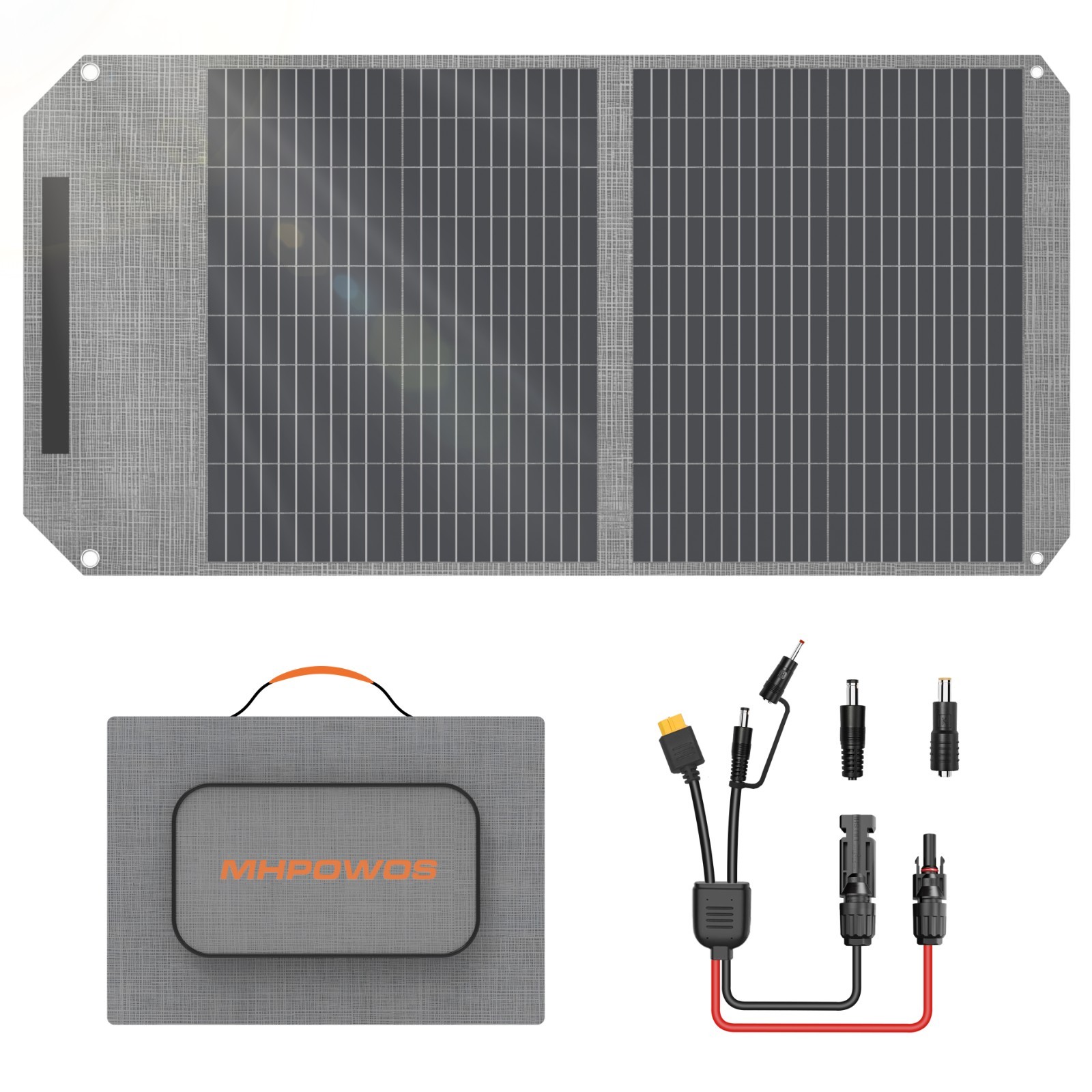MHPOWOS 100W 200W 400W Watt Portable Solar Panel Blanket Foldable Solar Suitcase