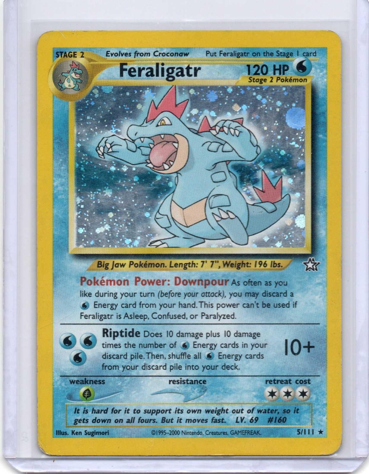 Pokémon English Feraligatr 5/111 Neo Genesis Holo Swirl Unlimited MP/HP