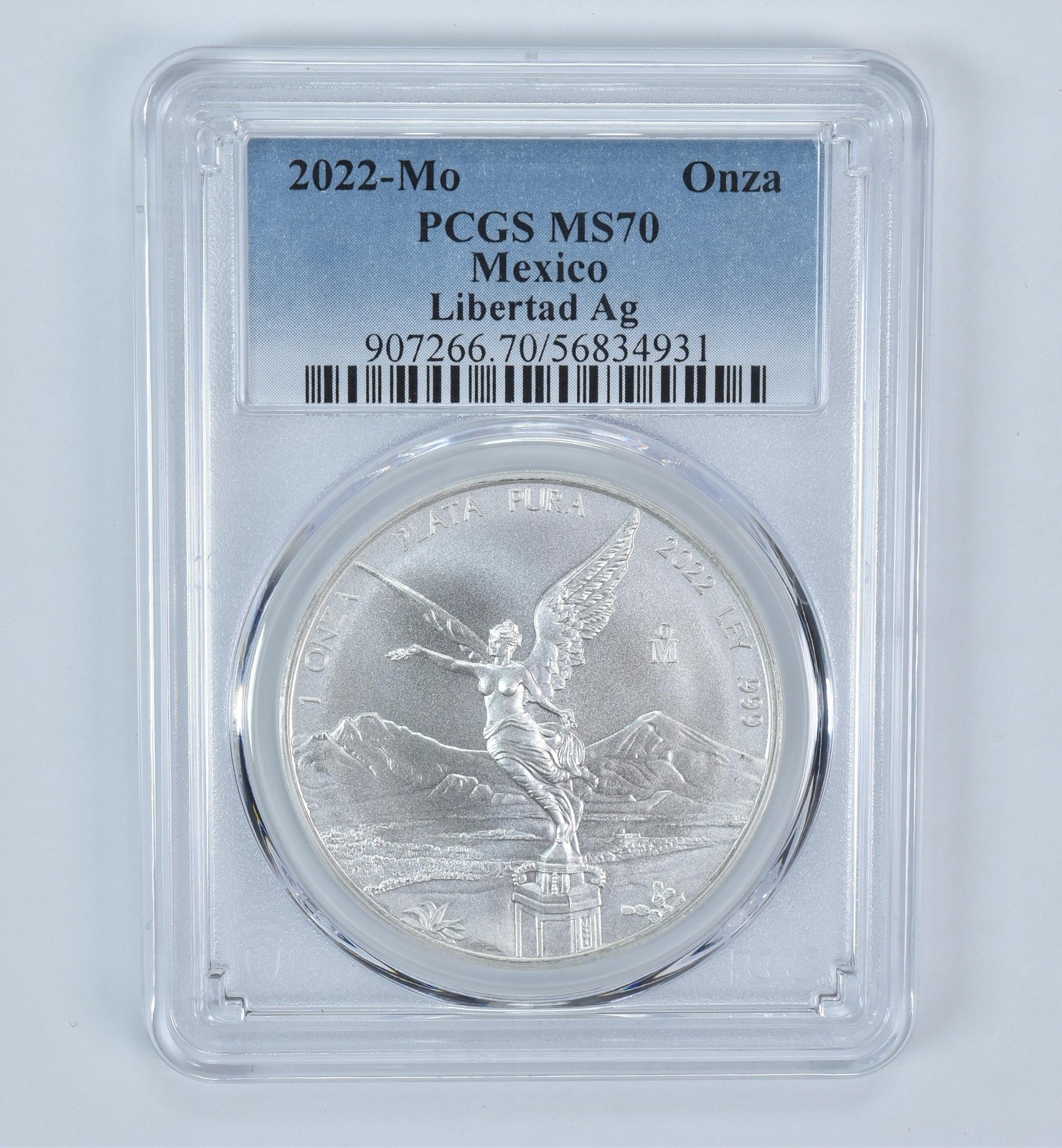 2022 Mo Mexico 1 Onza Silver Libertad MS70 PCGS Blue Label 2022 Mo Mexico 1 Onza Silver Libertad MS70 PCGS Blue Label