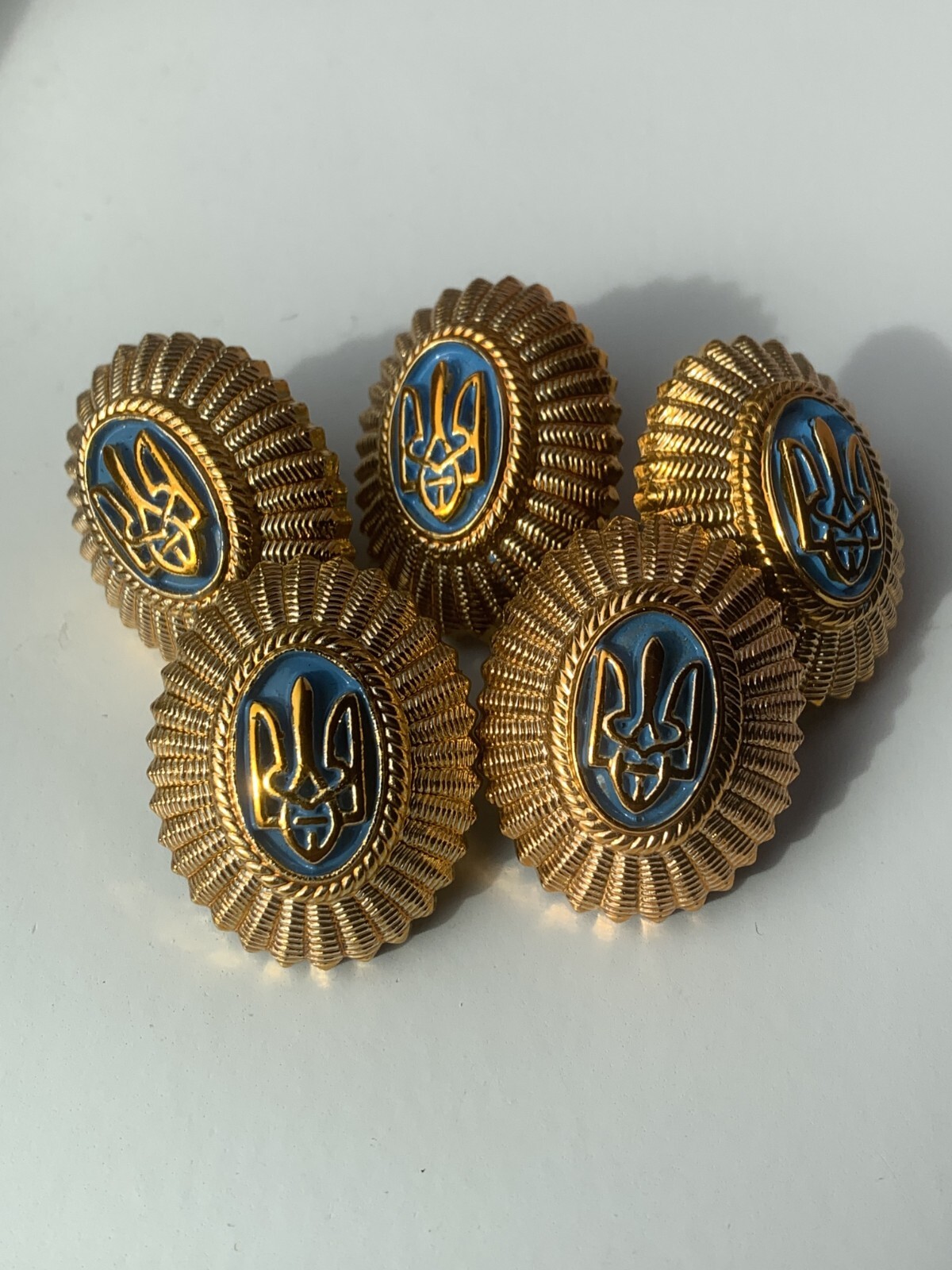 Early Post-Soviet Ukrainian Army Officer Visor Cap Parade Badge / Cockade Early Post-Soviet Ukrainian Army Officer Visor Cap Parade Badge / Cockade