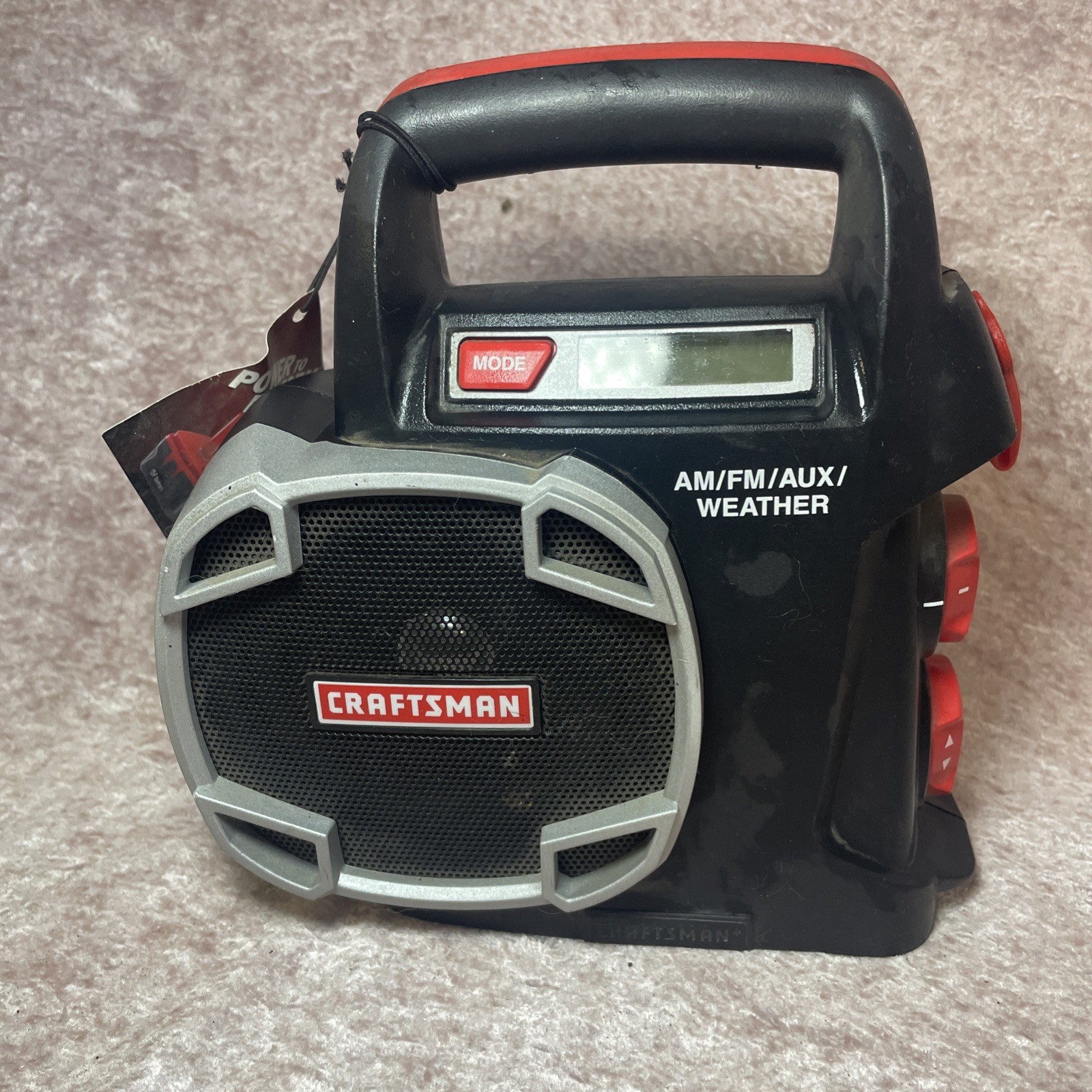 Craftsman 315.101260 Black Red 19.2v AM/FM AUX Weather Cordless Radio No Battery Craftsman 315.101260 Black Red 19.2v AM/FM AUX Weather Cordless Radio No Battery