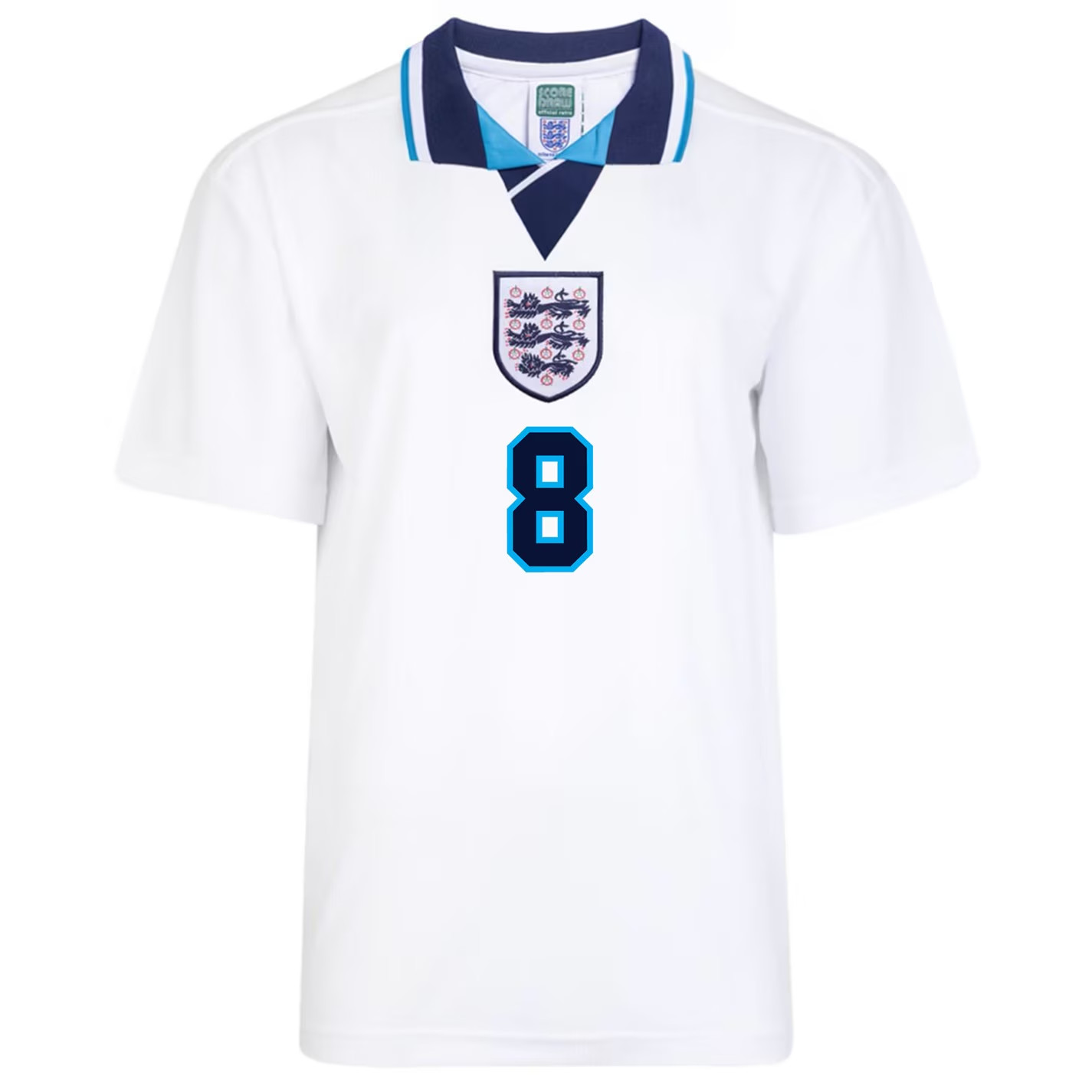 Retro Score Draw England 1996 Home Shirt - Size (S) - Gascoigne 8 - Brand New.