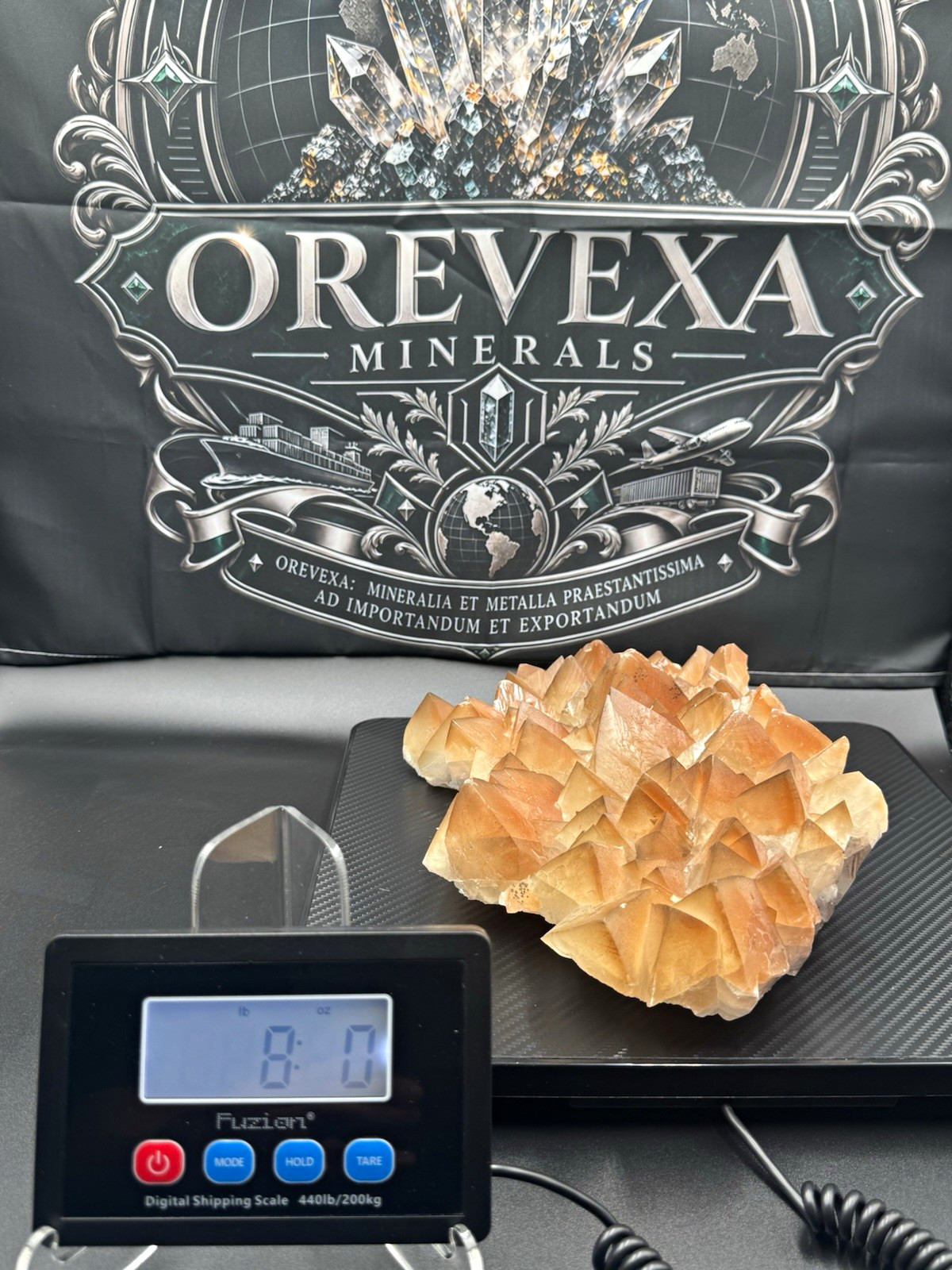 8lb Orange Mariposa “Butterfly” Calcite Crystal Cluster Large Mineral Specimen