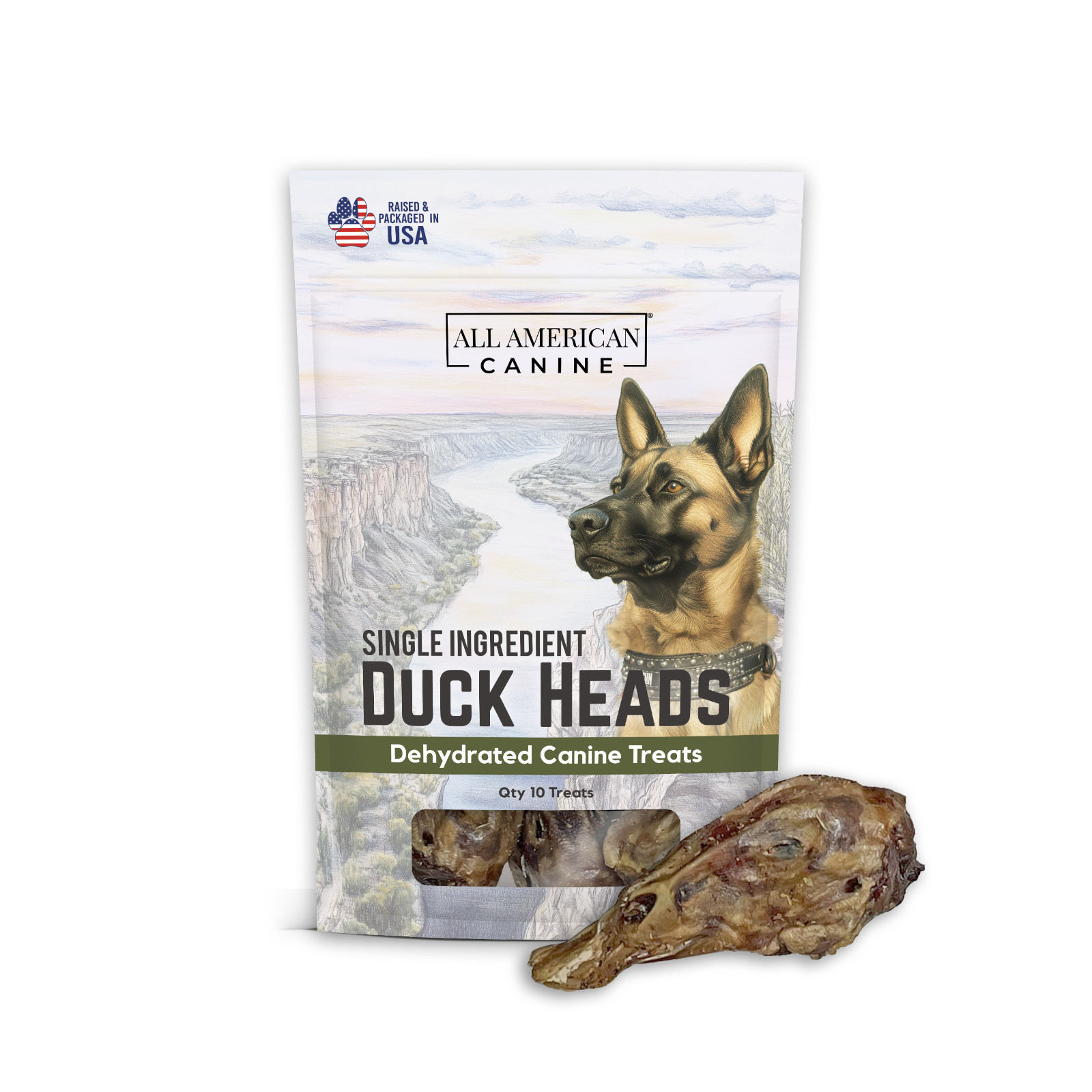 Duck Heads Natural Single Ingredient Dog Treats ( 10 Count ) Dehydrated Treats