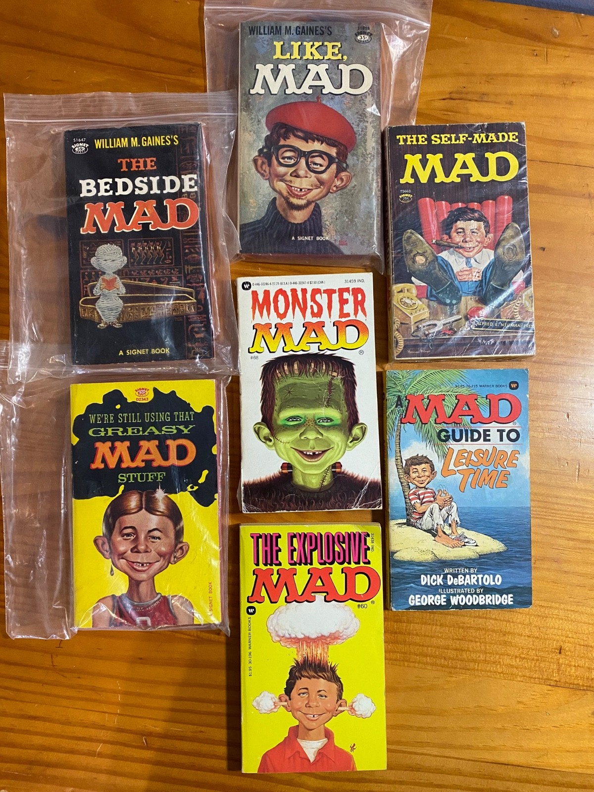 Vintage MAD Paperback Books 7 Lot
