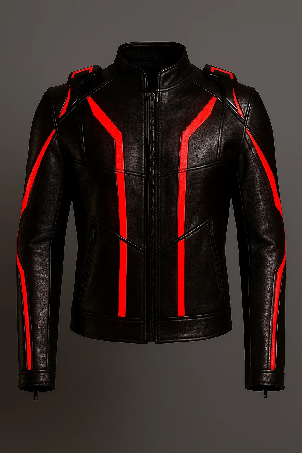 Tron Ares Inspired Cosplay Leather Jacket, Futuristic Leather Biker Jacket 2026
