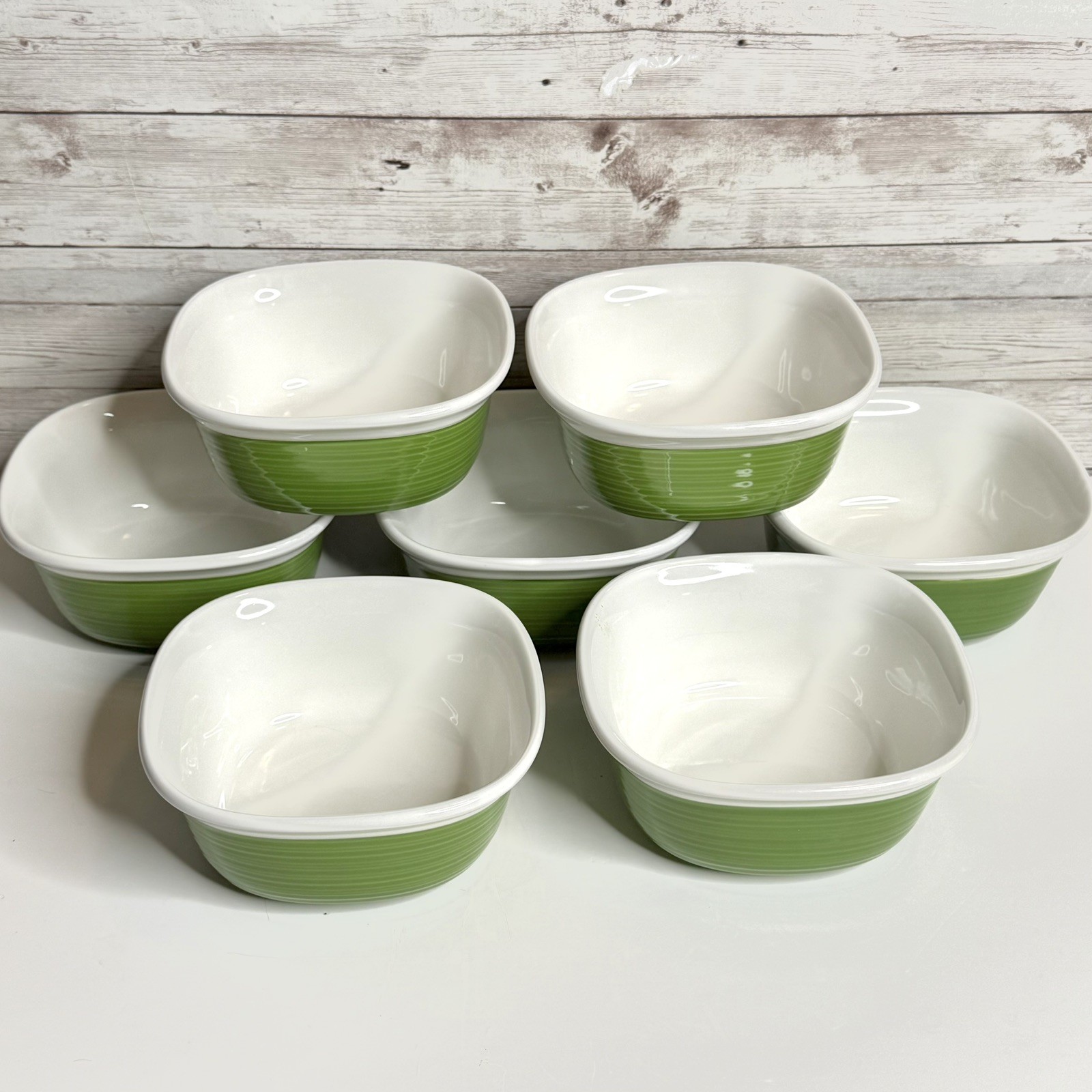 CorningWare Etch GREEN 20 Oz Bakeware Set Of 7 