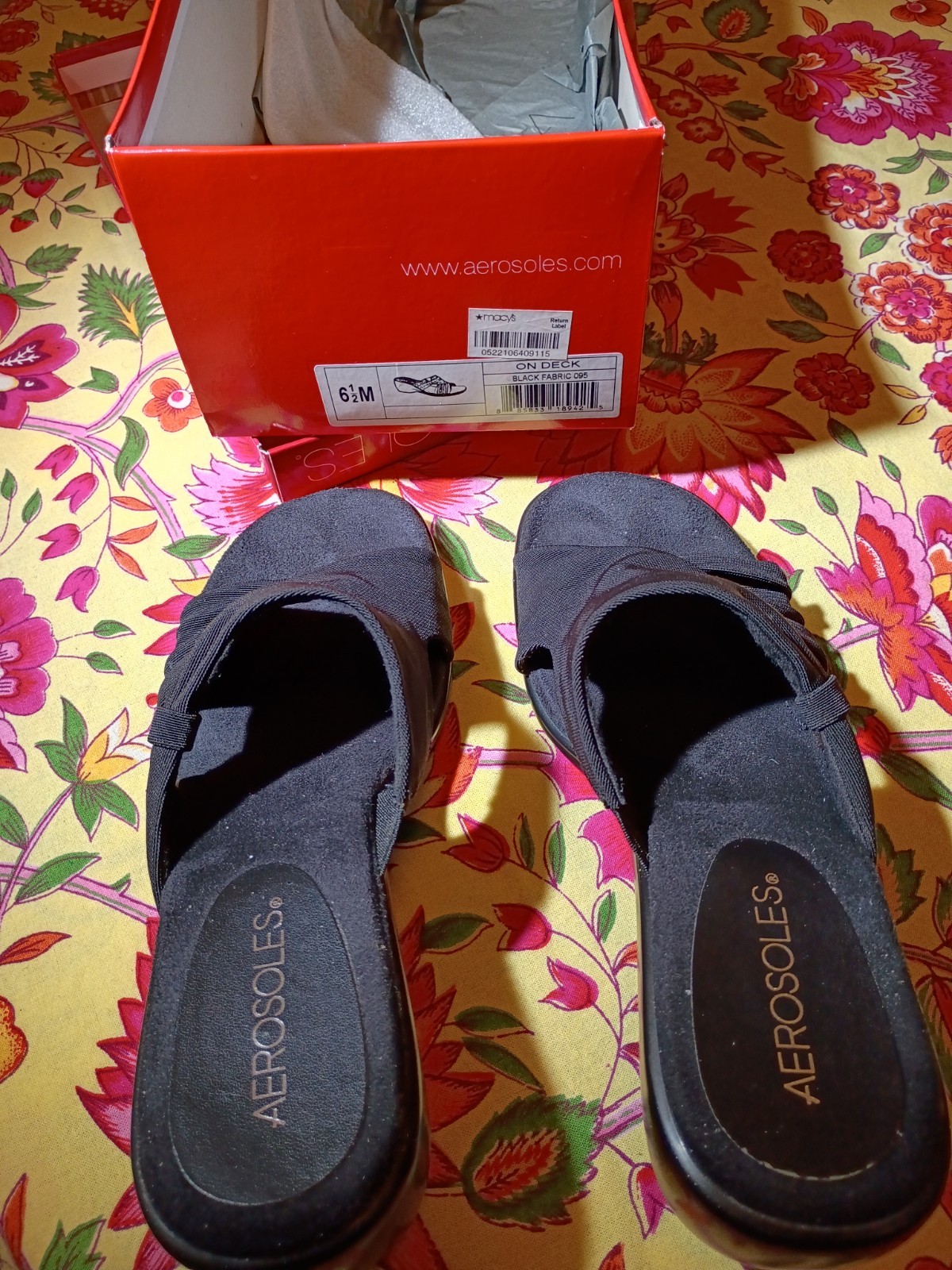Aerosoles Black slide sandal size 6.5 M NEVER WORN womens PERFECT IN BOX