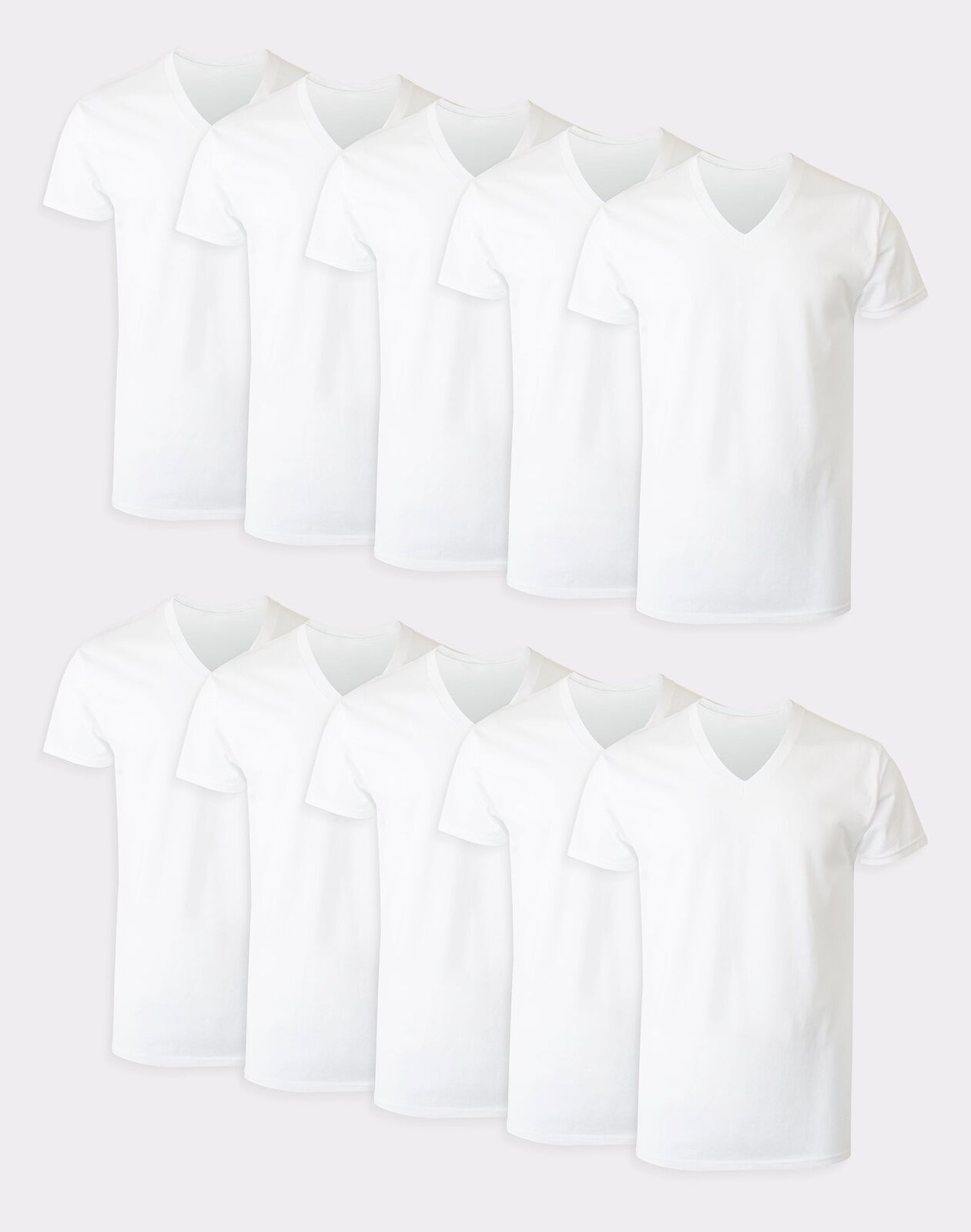 Hanes Men's Undershirt 10-Pack ComfortSoft White V-Neck T-Shirt Tee Short Sleeve
