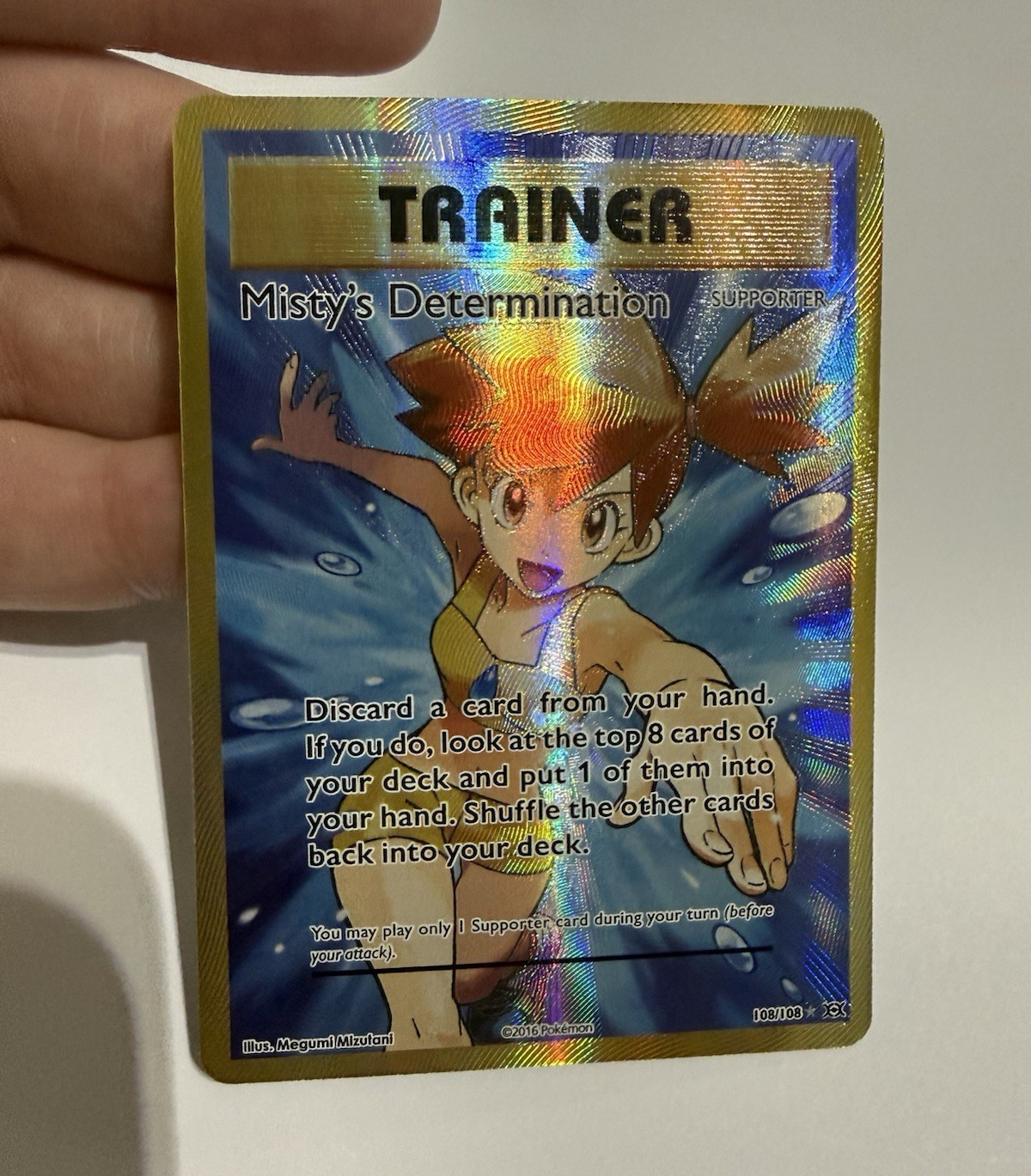 Misty\'s Determination xy Evolutions 108/108 Full Art Holo Secret Rare Misty\'s Determination xy Evolutions 108/108 Full Art Holo Secret Rare
