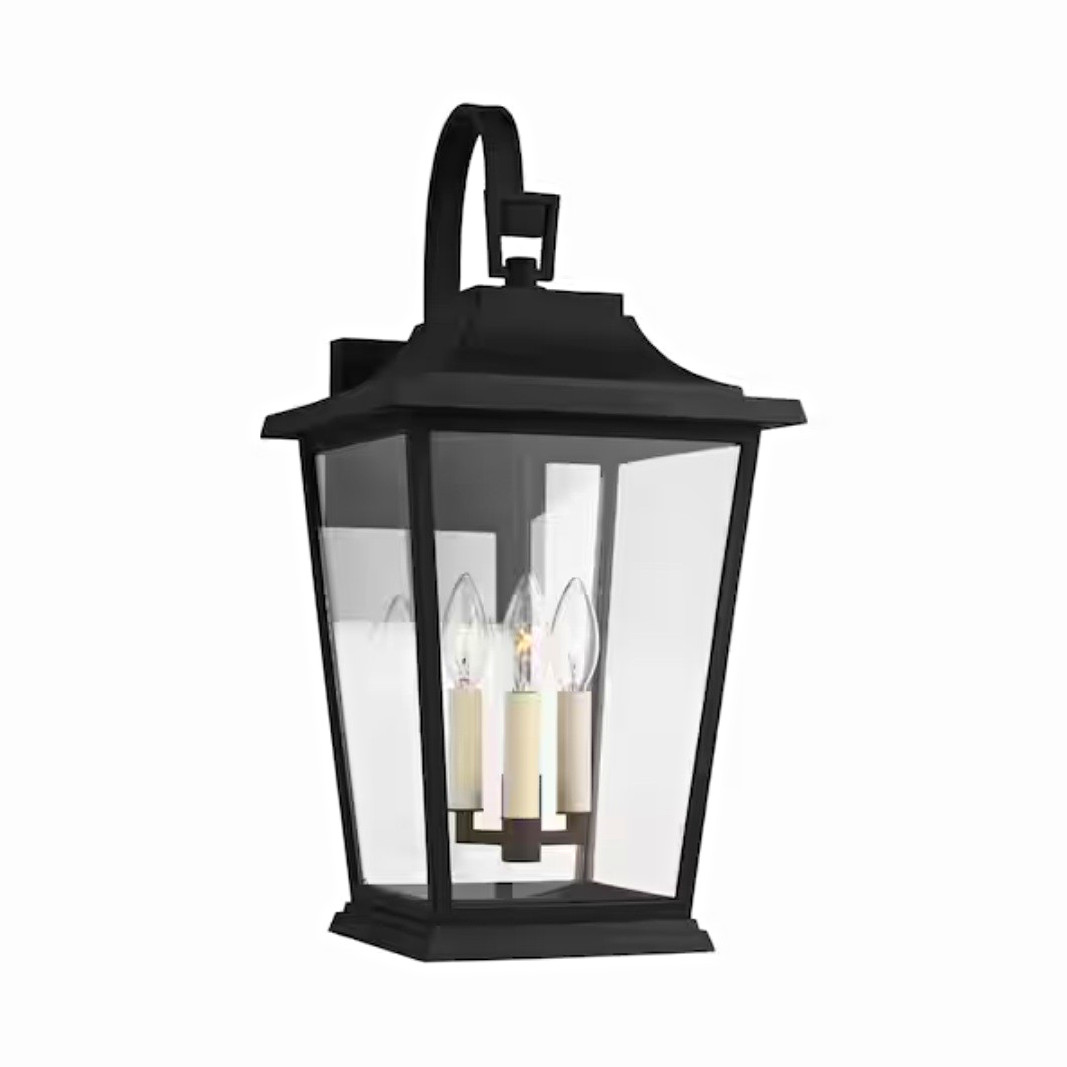 Generation Lighting Warren 10.625 in Medium 3-Light Textured Black Outdoor Wall