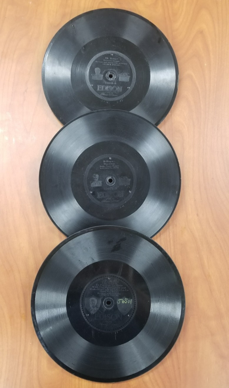 RARE Vintage Edison Diamond Disc Lot 3x Early Jazz Louisiana Five WWI 78 RPM #06