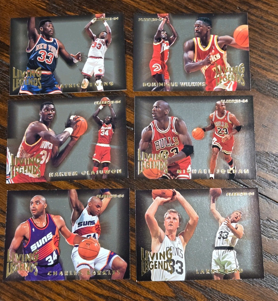1993-94 Fleer Living Legends Complete 6 Card Insert Set Michael Jordan, Bird 1993-94 Fleer Living Legends Complete 6 Card Insert Set Michael Jordan, Bird