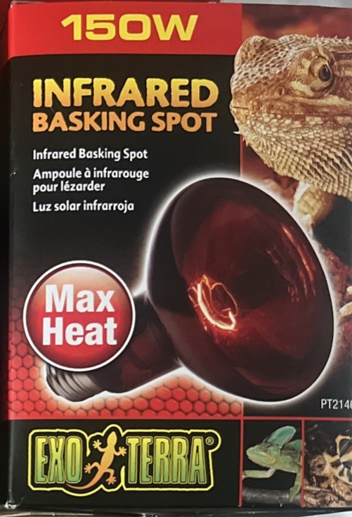 Exo Terra Infrared Basking Spot 150W Reptile Heat Lamp Bulb PT2146 Red Glass