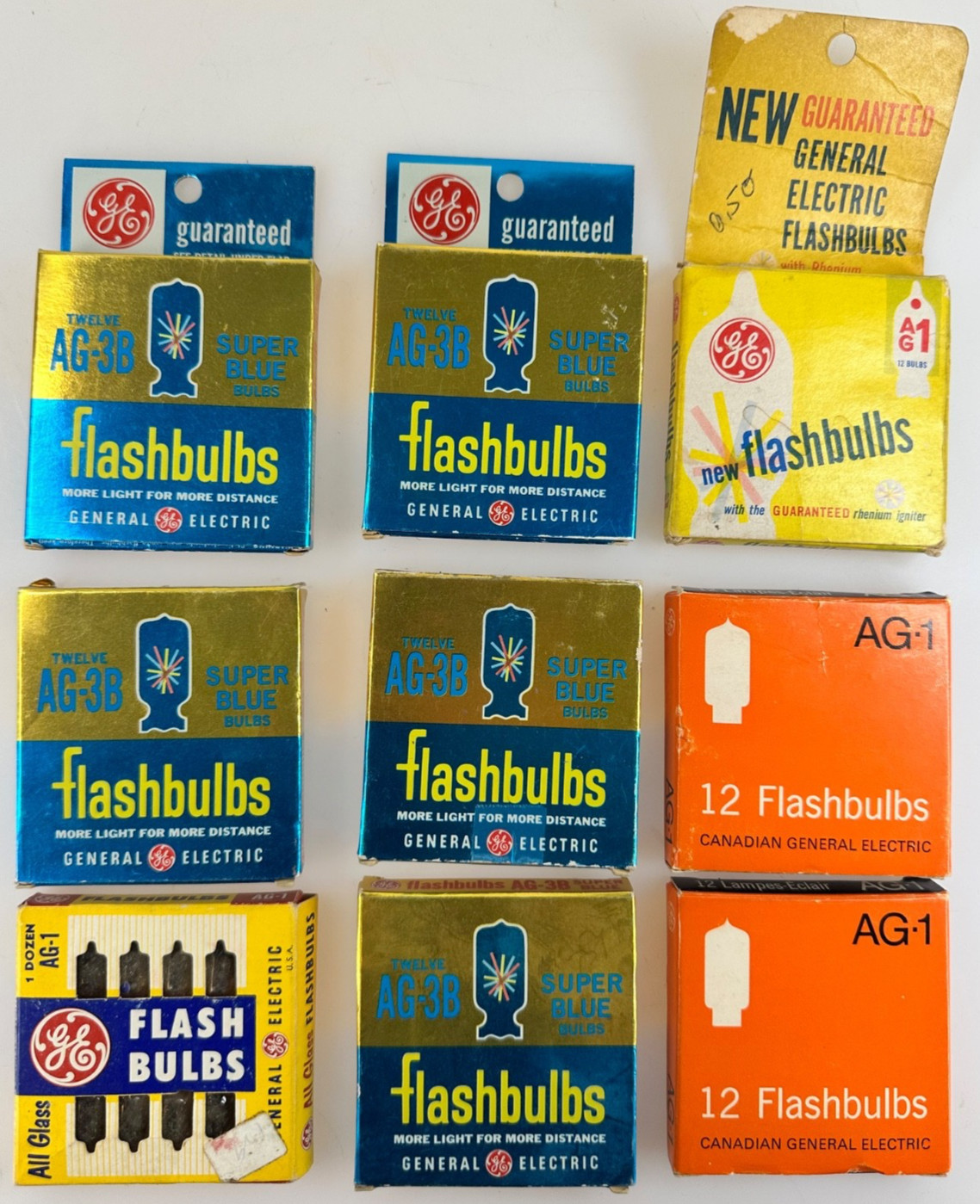 108 GE FLASH BULBS AG-1/AG-3B (9 Pack of 12)  AG1 AG3 AG-1B AG3B AG1B Blue/Clear