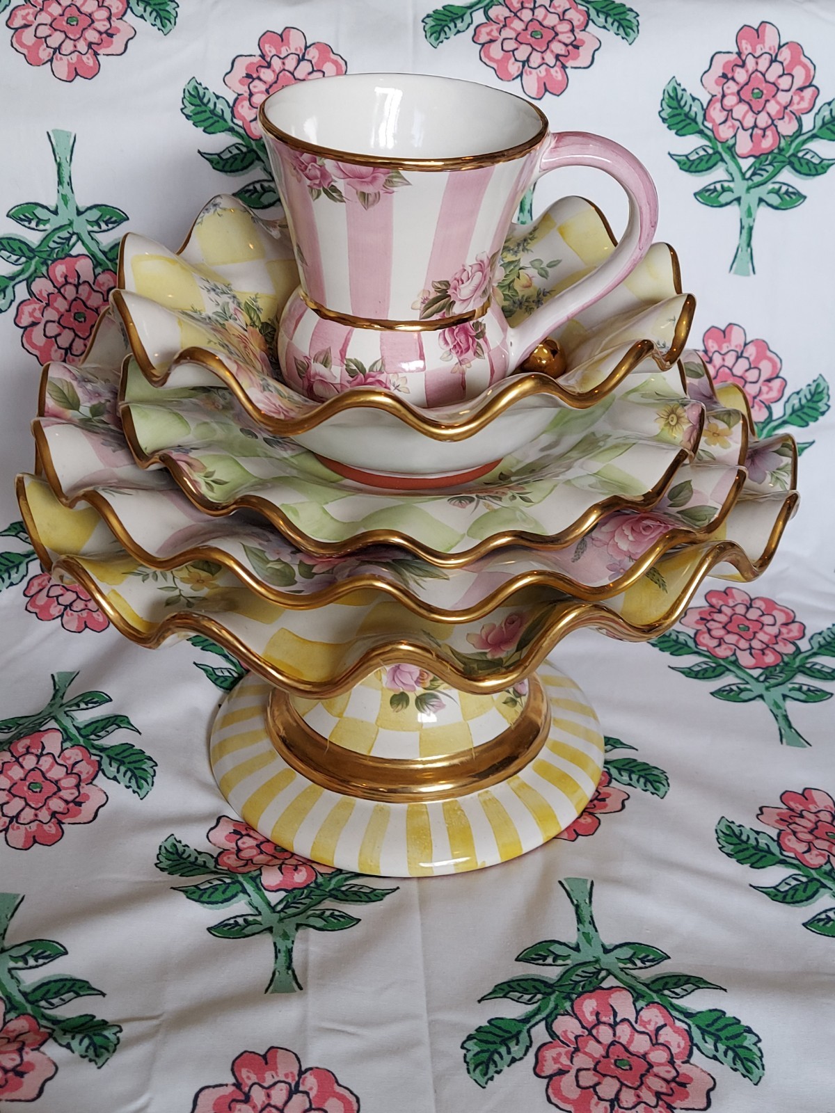 1 MacKenzie-Childs Honeymoon Rose Petal Ceramic Mug Only