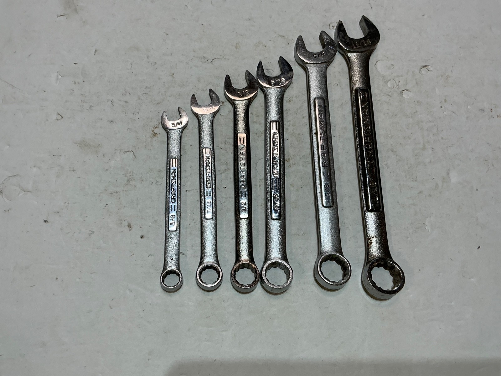 Vtg Craftsman 6 piece combination wrench set SAE 3/8\ Vtg Craftsman 6 piece combination wrench set SAE 3/8\