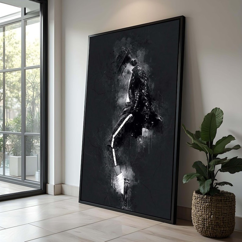 Michael Jackson Dance Pose Art Black and White Music Decor Poster