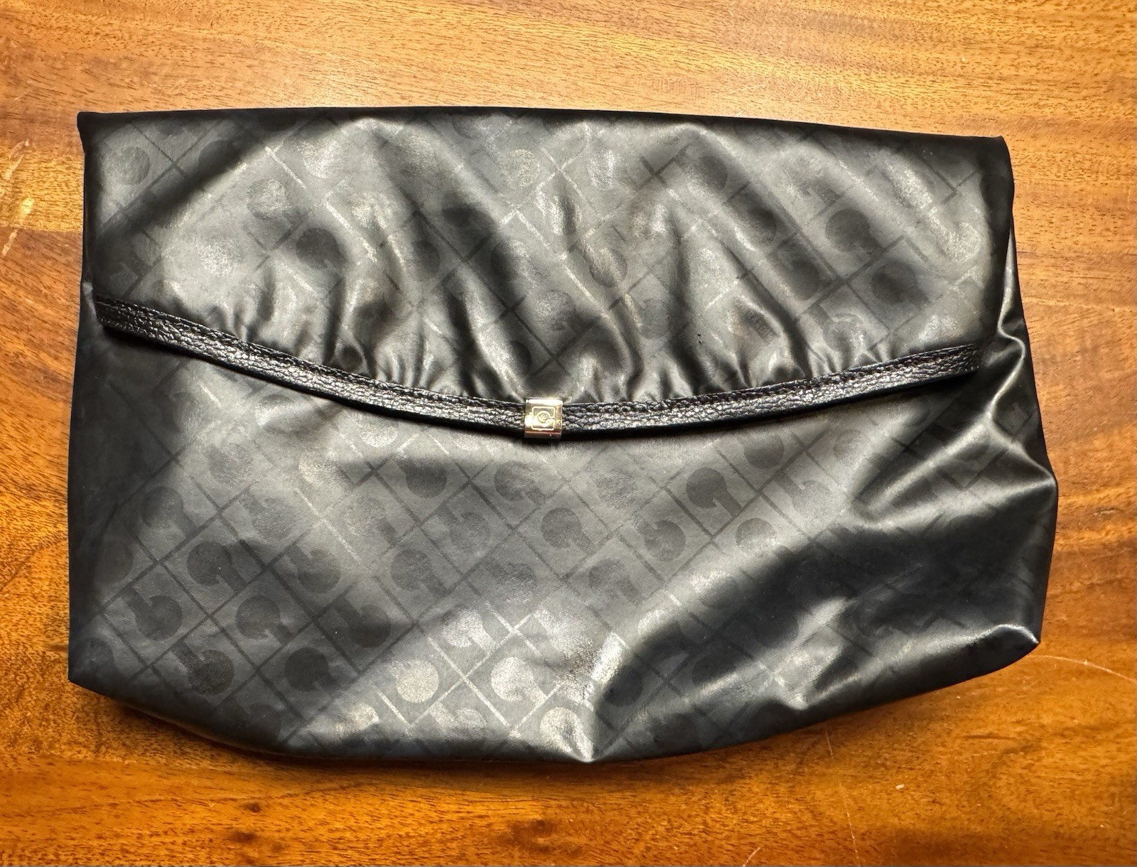 Gherardini black Monogram lightweight Softy nylon Clutch Snap Flap Gherardini black Monogram lightweight Softy nylon Clutch Snap Flap