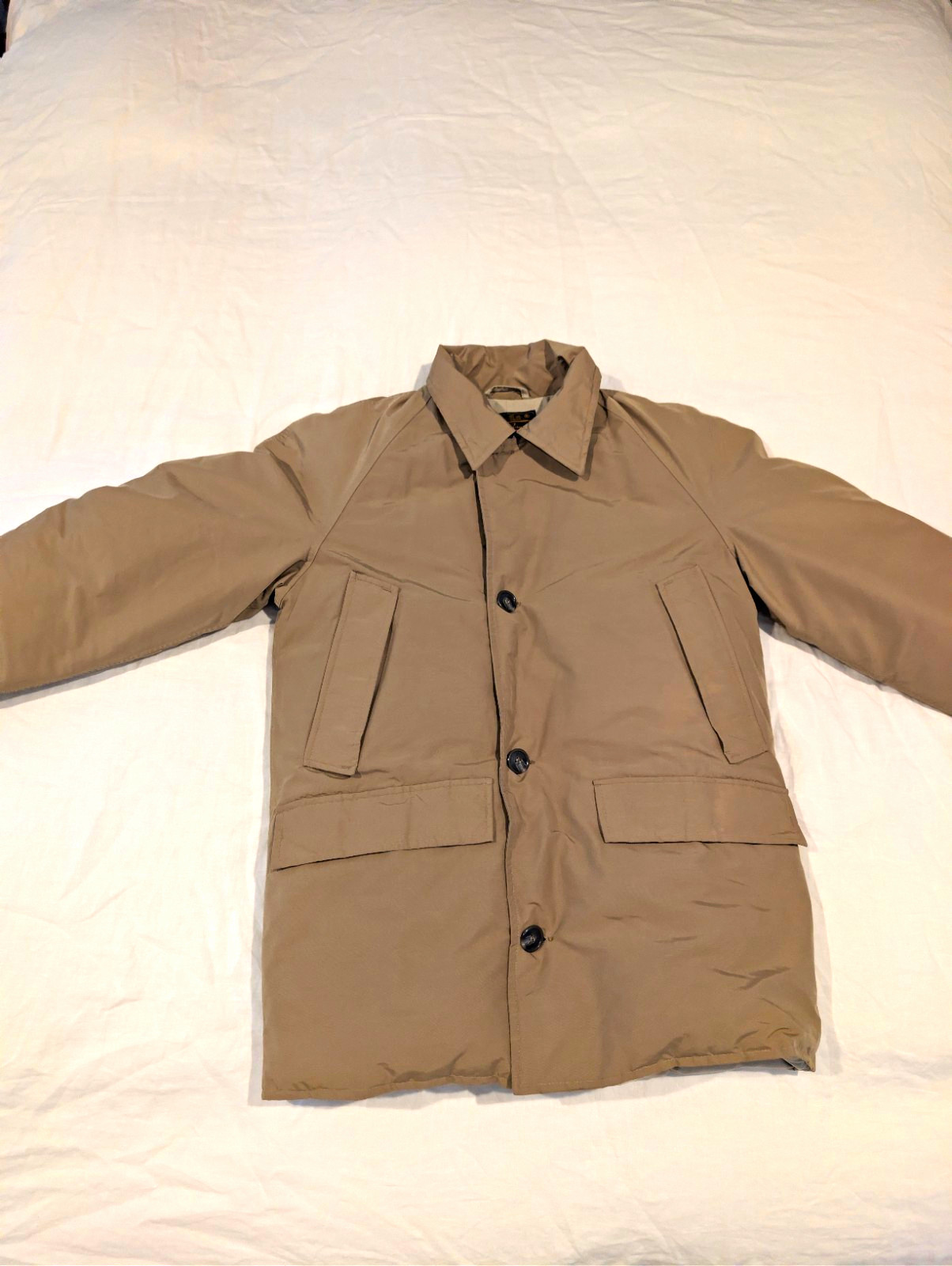 ​Vtg 70s 80s Eddie Bauer Goose Down Coat Jacket Tan Seattle USA Black Tag Mens M