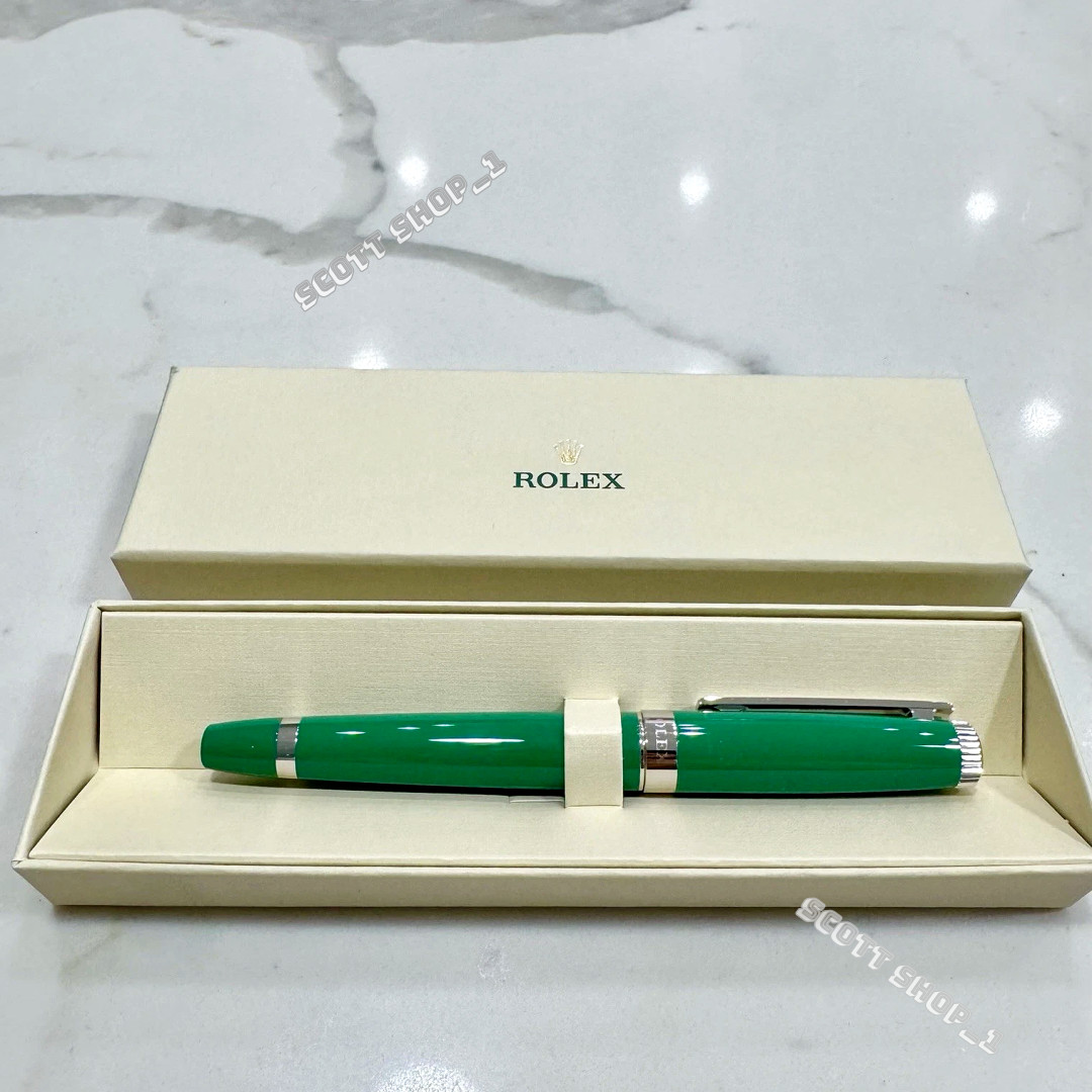 👑New Rare Rolex Emerald Executive Gold Hex silver Ballpoint Pen AD VIP Gift 👑New Rare Rolex Emerald Executive Gold Hex silver Ballpoint Pen AD VIP Gift