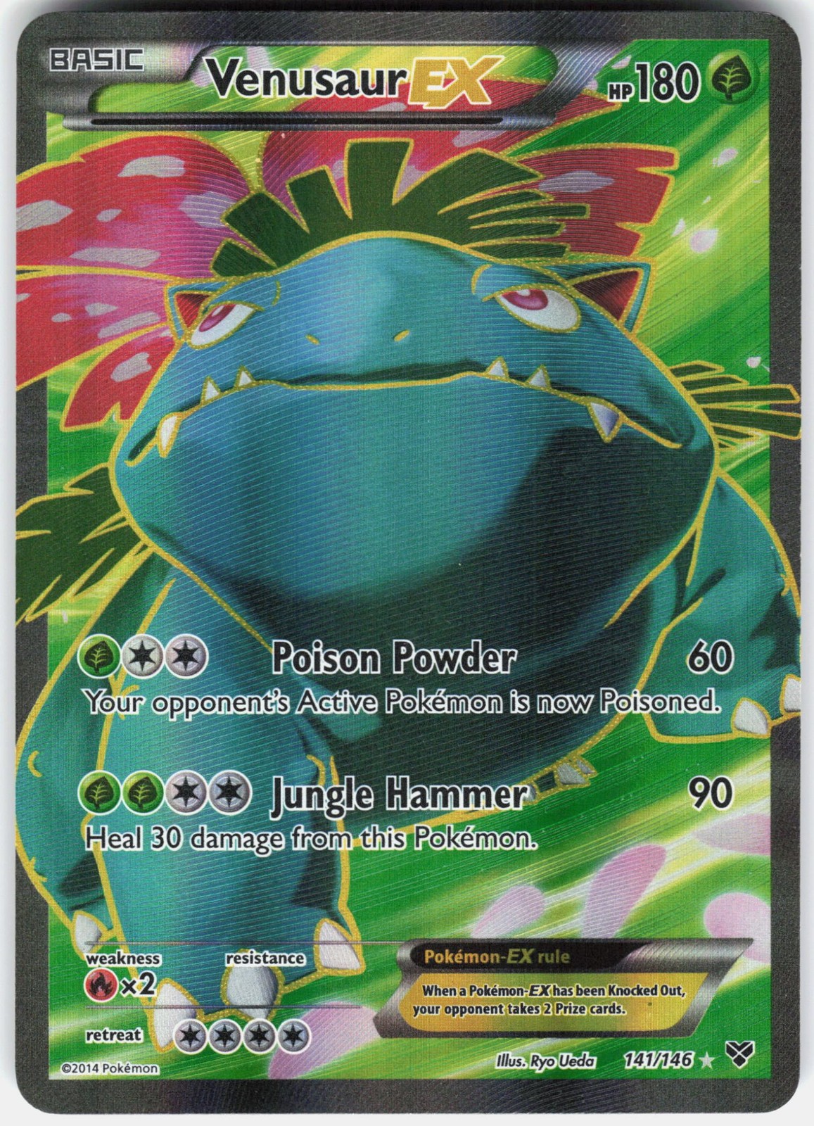 Venusaur EX (141 Full Art) Holofoil XY Base Set 141/146 MP Venusaur EX (141 Full Art) Holofoil XY Base Set 141/146 MP