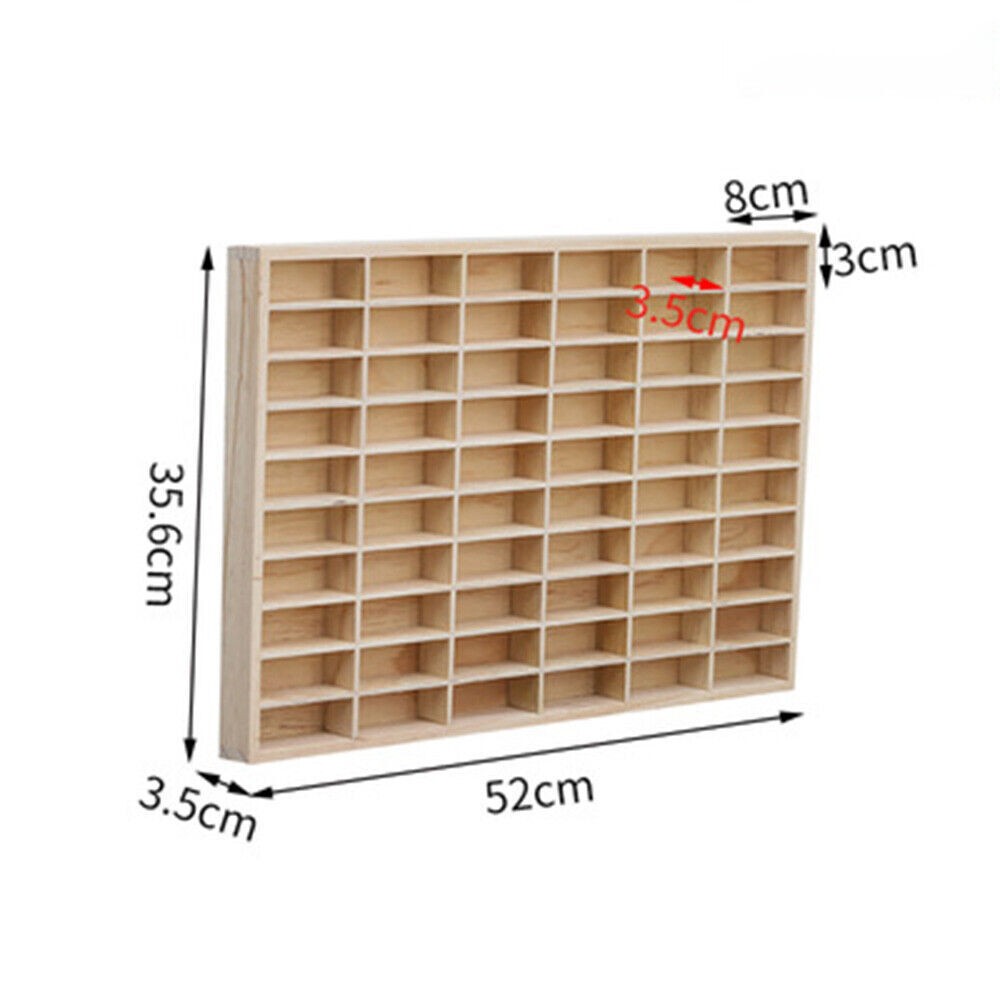 60/80 Grid Wooden Toy Car Model Display Cabinet Toy 1/64 Display Locker US