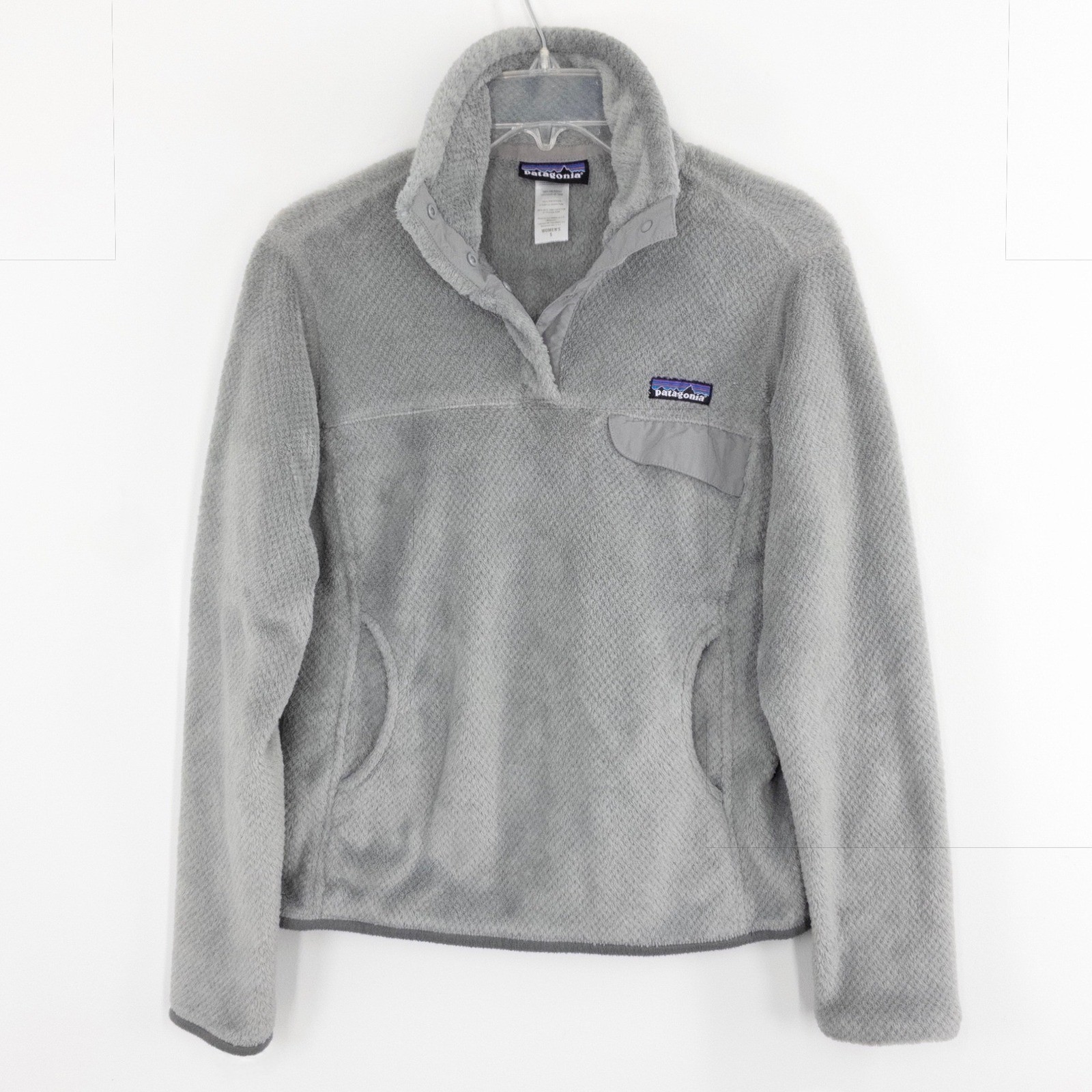 Patagonia Women\'s Small Polartec Thermal Pro Fleece Pullover Snap-T Gray Outdoor
