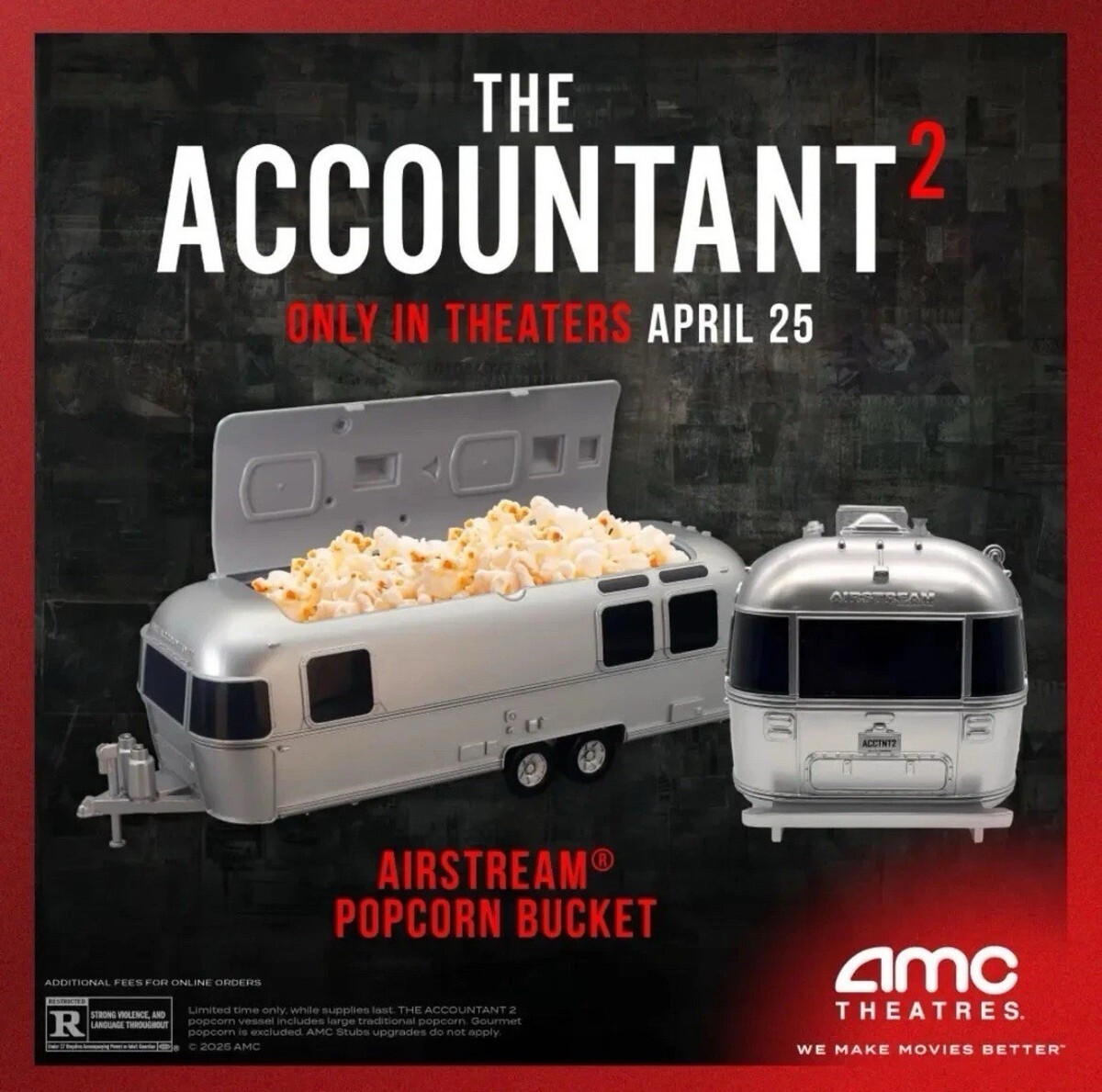 NEW The Accountant 2 Movie Airstream RV Popcorn Bucket - AMC Exclusive NEW The Accountant 2 Movie Airstream RV Popcorn Bucket - AMC Exclusive