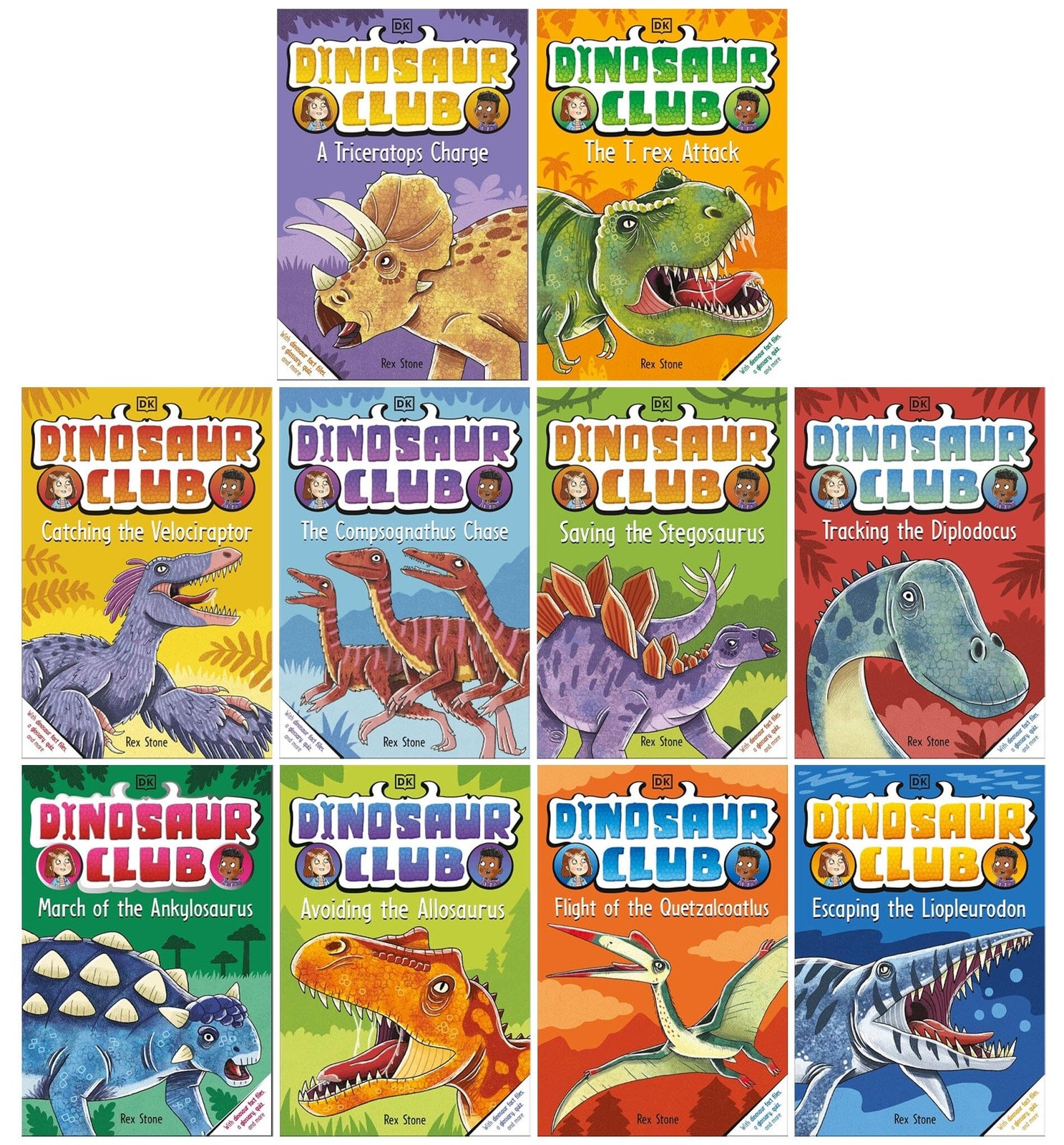 Dinosaur Club Series by Rex Stone Collection 10 Books Set - Age 5-7 - PB