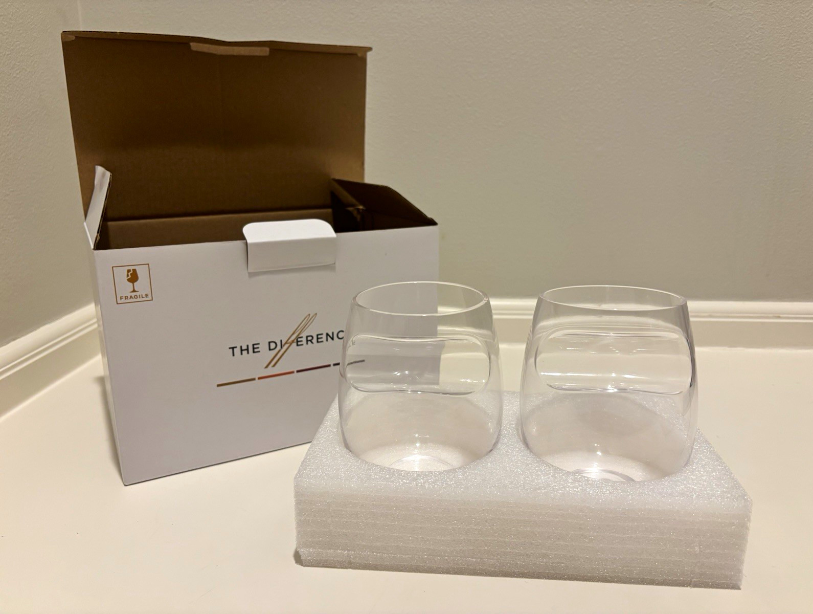 Davidoff The Difference 2 Wine Tumblers with Cigar Rest Notch 6oz