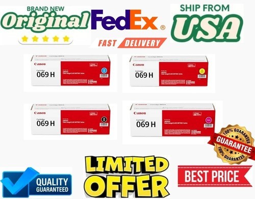 Canon 069H Toner Cartridge Set (Black, Cyan, Magenta, Yellow) – 4 Pack
