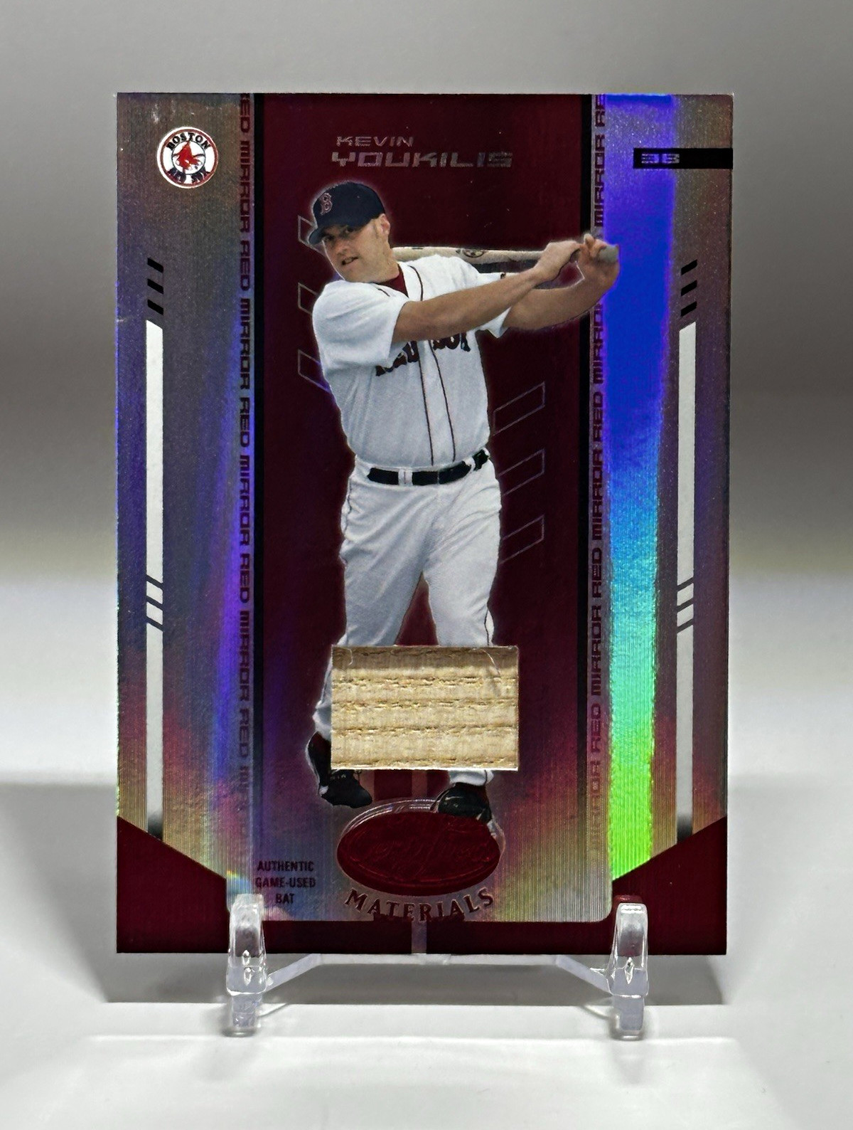 2004 Leaf Certified Materials Kevin Youkilis Mirror Red Bat /250 #119 Red Sox 2004 Leaf Certified Materials Kevin Youkilis Mirror Red Bat /250 #119 Red Sox