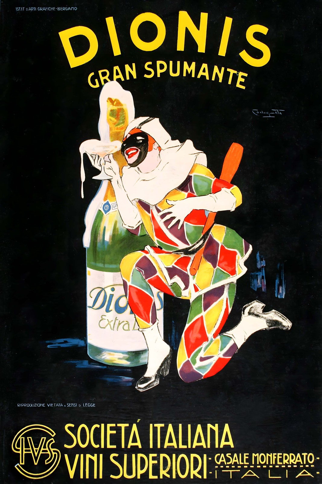 Dionis Gran Spumante Vintage Italian Wine Poster - 1920s 24x36”