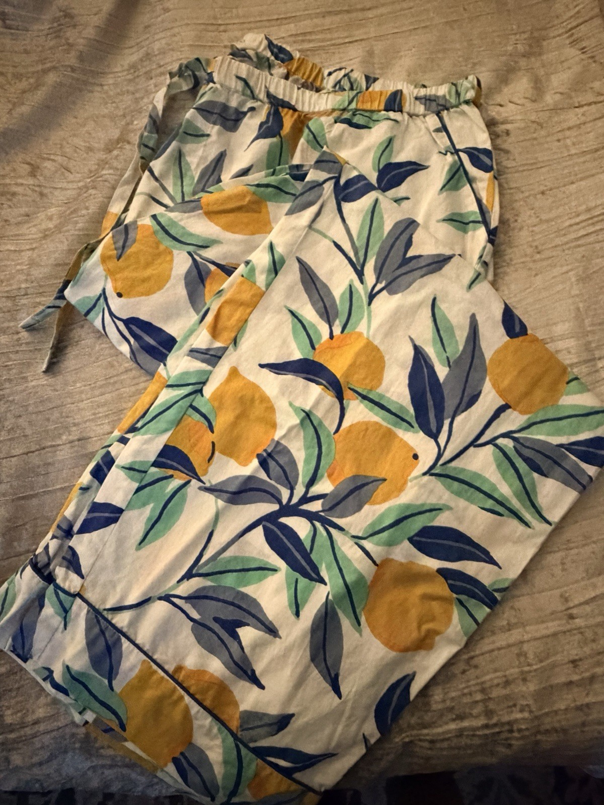 PrintFresh Lemon Pajama Pants Organic Cotton L High End