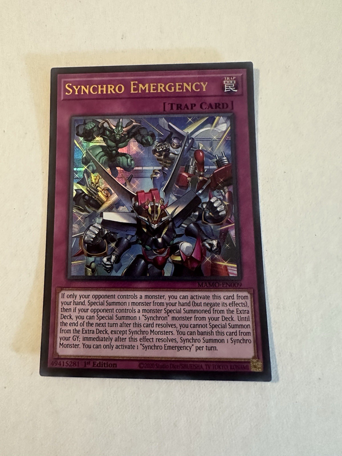 YUGIOH 1x Synchro Emergency Ultra Rare MAMO-EN009 NM Magnificent Monsters YUGIOH 1x Synchro Emergency Ultra Rare MAMO-EN009 NM Magnificent Monsters