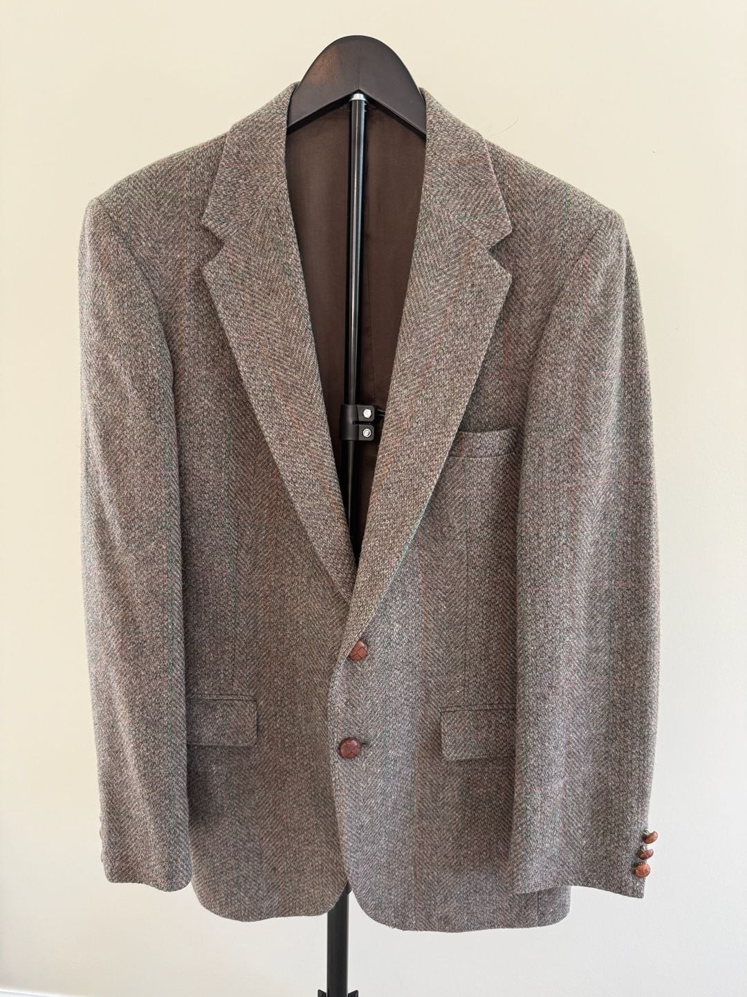 100% Wool Vintage Wff By Farah Herringbone Tweed Sport Coat 40L