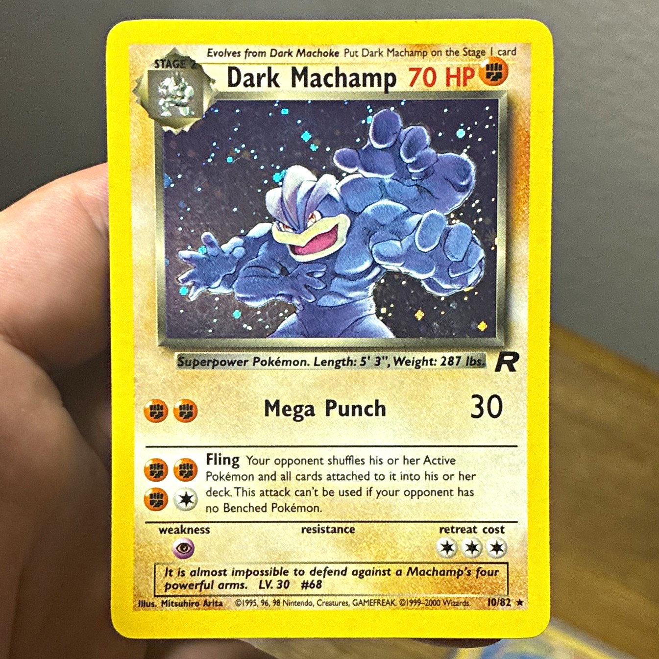 💎MINT SWIRL💎 Dark Machamp 10/82 Team Rocket Holo Rare Unlimited EN 1999 70 HP 💎MINT SWIRL💎 Dark Machamp 10/82 Team Rocket Holo Rare Unlimited EN 1999 70 HP