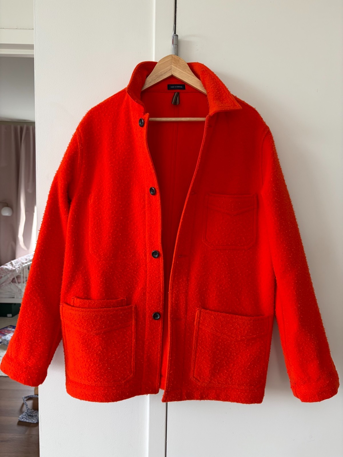 Drake\'s Orange Casentino Wool Chore Jacket Size 40