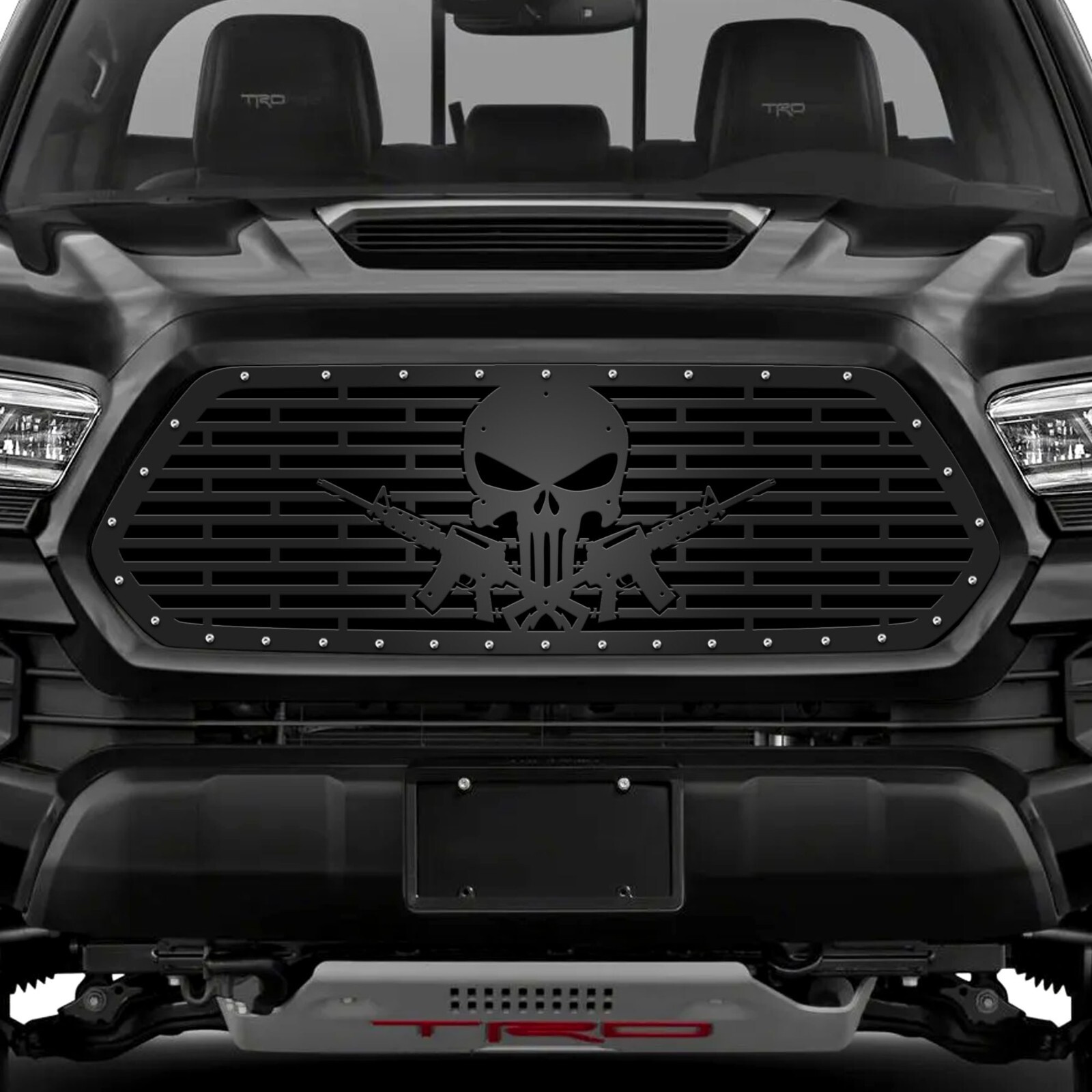 300 INDUSTRIES Aftermarket Steel Grille Kit for 2016-2017 Toyota Tacoma SKULL GN