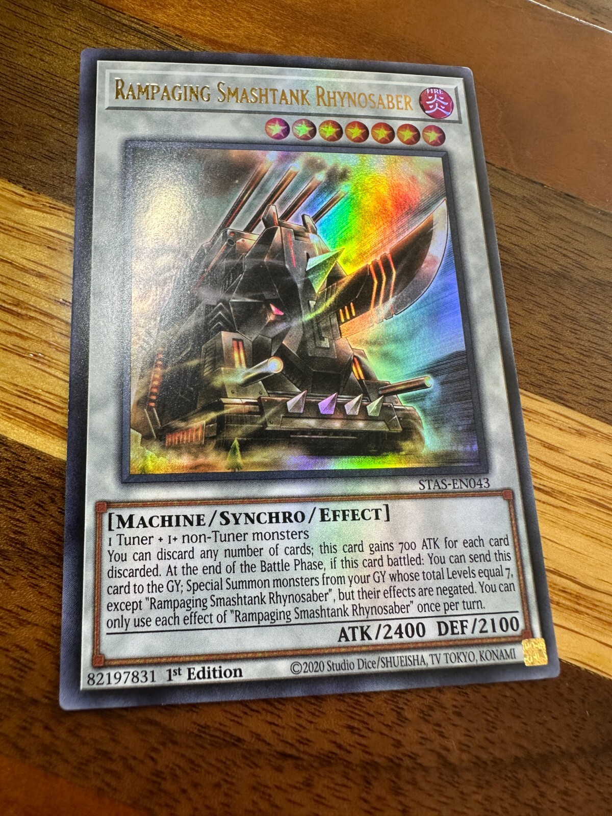 Rampaging Smashtank Rhynosaber STAS-EN043 1st Edition Ultra Rare NM + BONUS