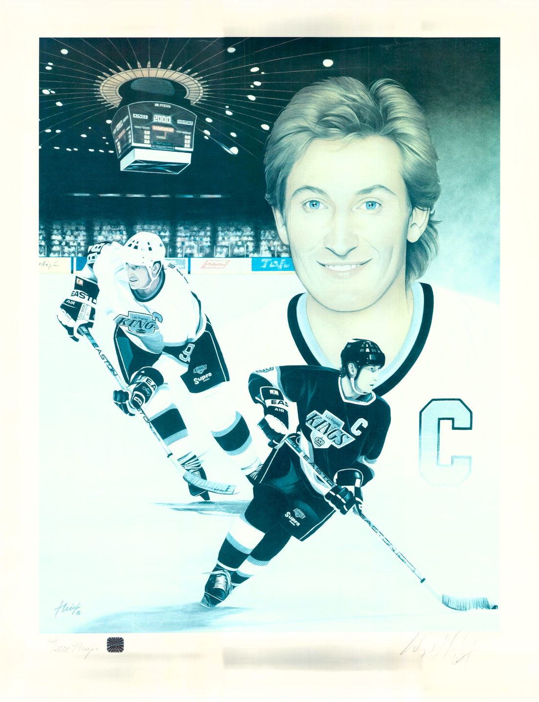 Wayne Gretzky Oilers Kings Autographed Signed Lithograph Poster AMCo COA 3807