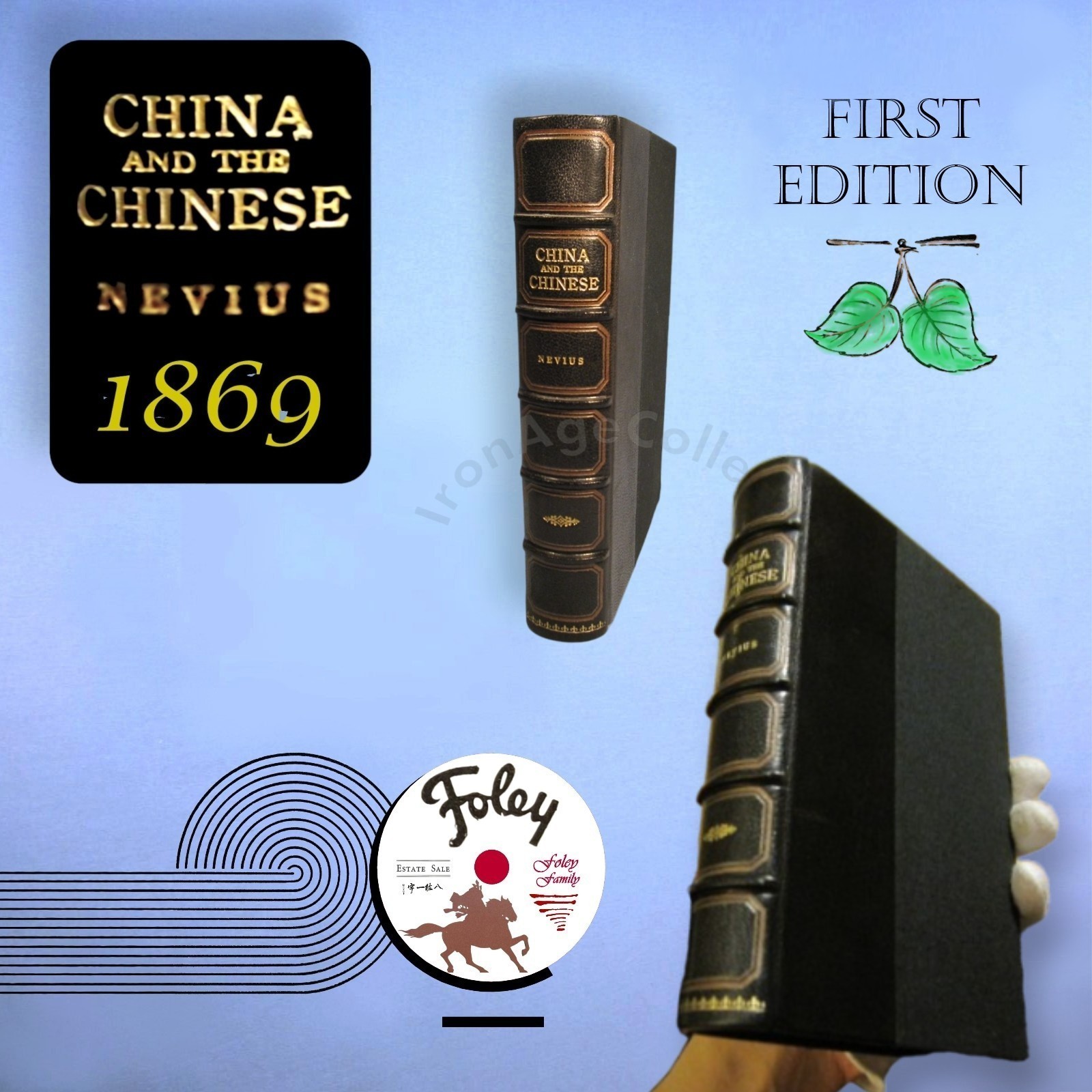 Antique 1869 First Edition China & Chinese Nevius Bible Missionary Leather USA