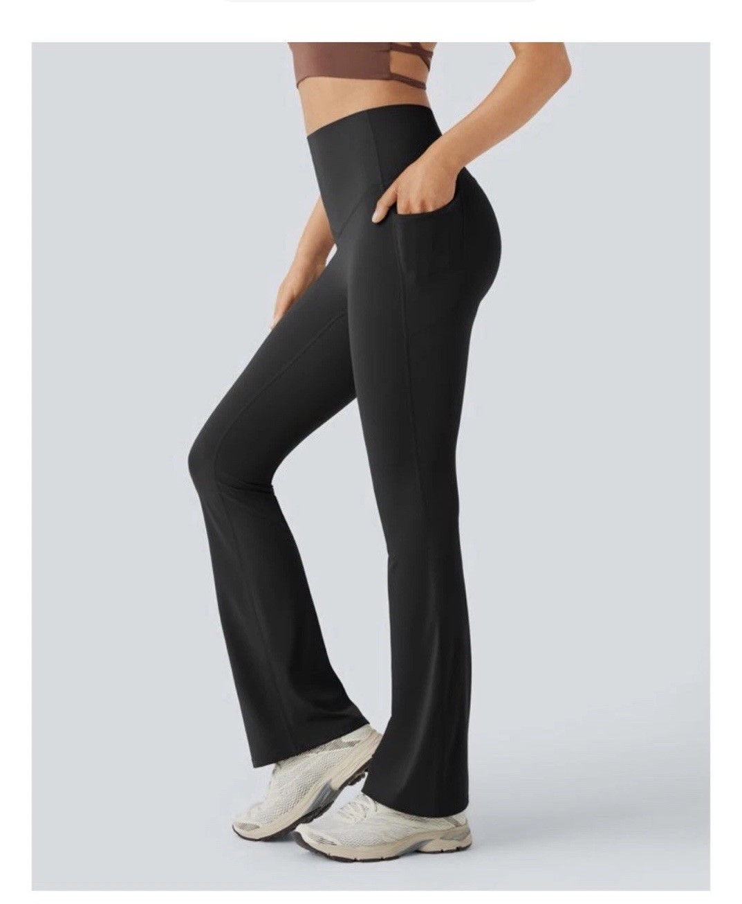 Halara UltraSculpt High Waisted Tummy Control Pocket Black Flare Yoga Pants M Halara UltraSculpt High Waisted Tummy Control Pocket Black Flare Yoga Pants M