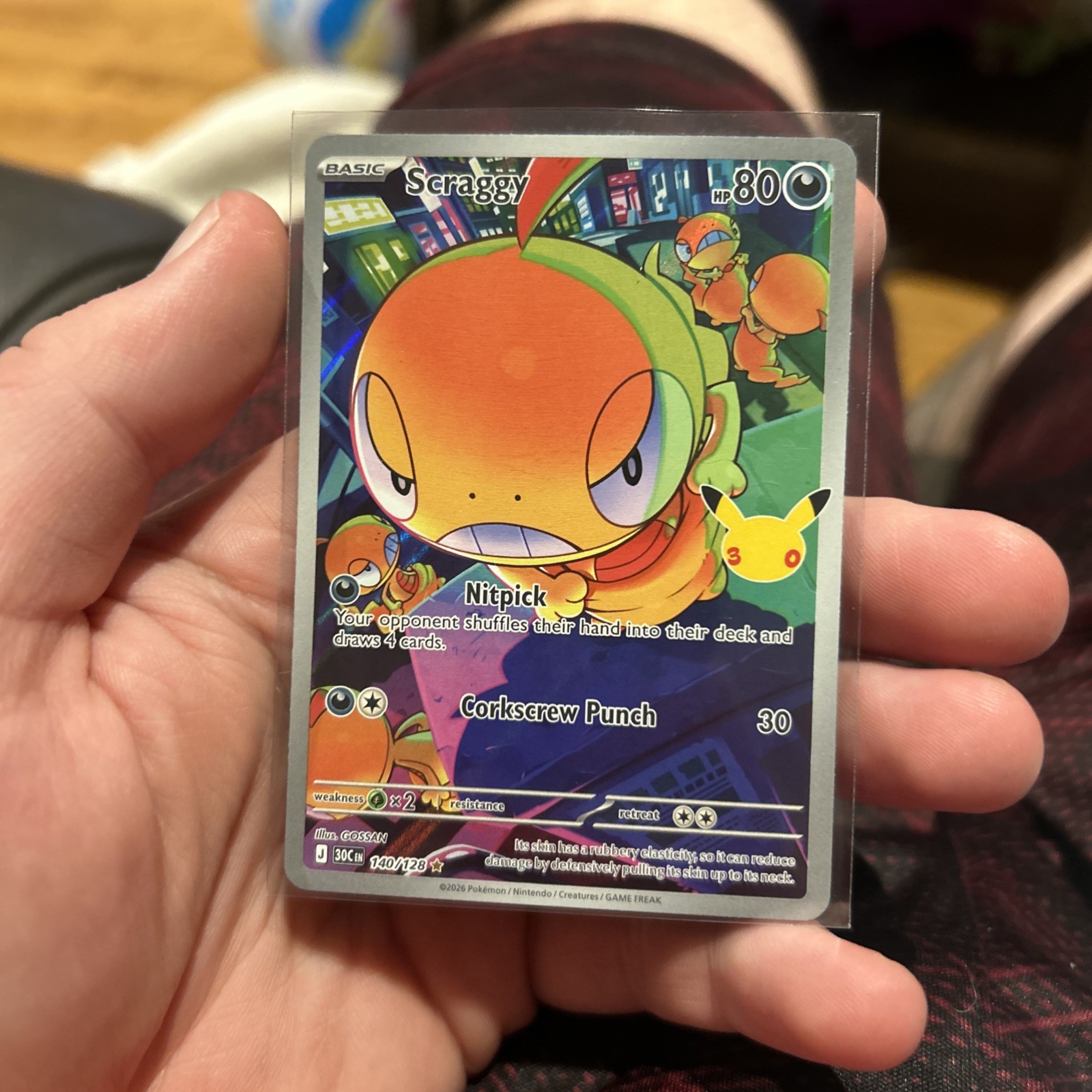 Scraggy 140/128 30th Anniversary Full Art Holo EN HP80