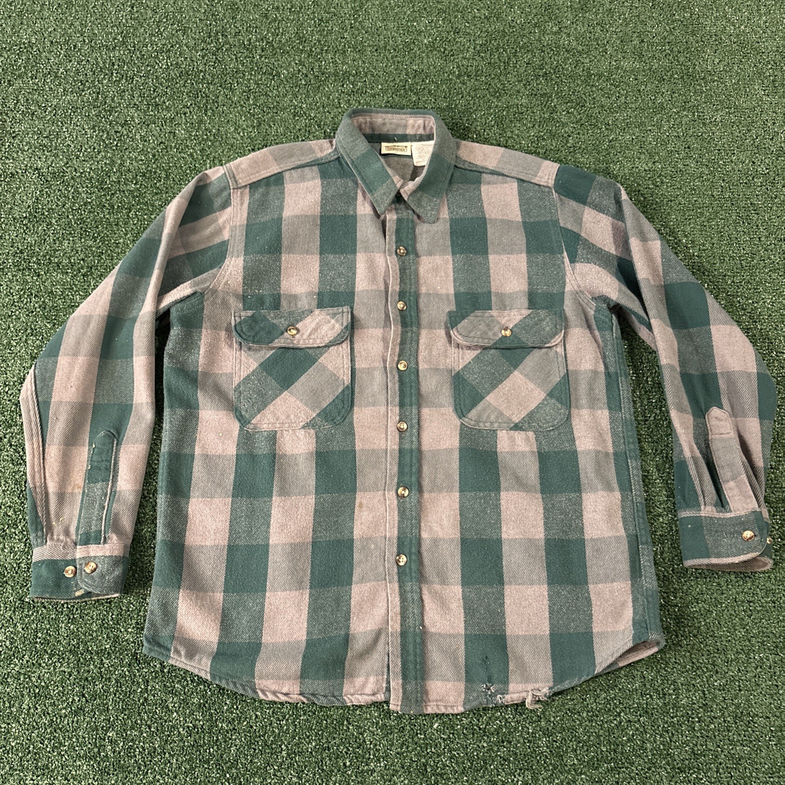 Vintage Five Brother Flannel Shirt Distressed Paint Heavyweight Plaid 90s Gorp L Vintage Five Brother Flannel Shirt Distressed Paint Heavyweight Plaid 90s Gorp L