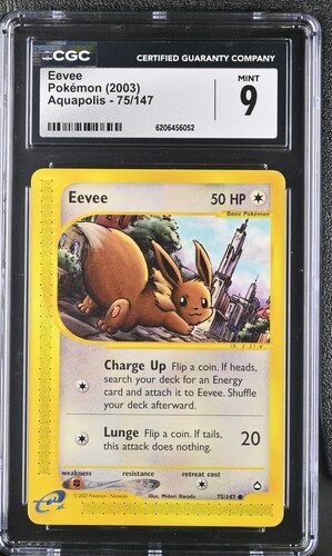 POKEMON 2003 AQUAPOLIS EEVEE 75/147 POP 49 CGC 9 MINT