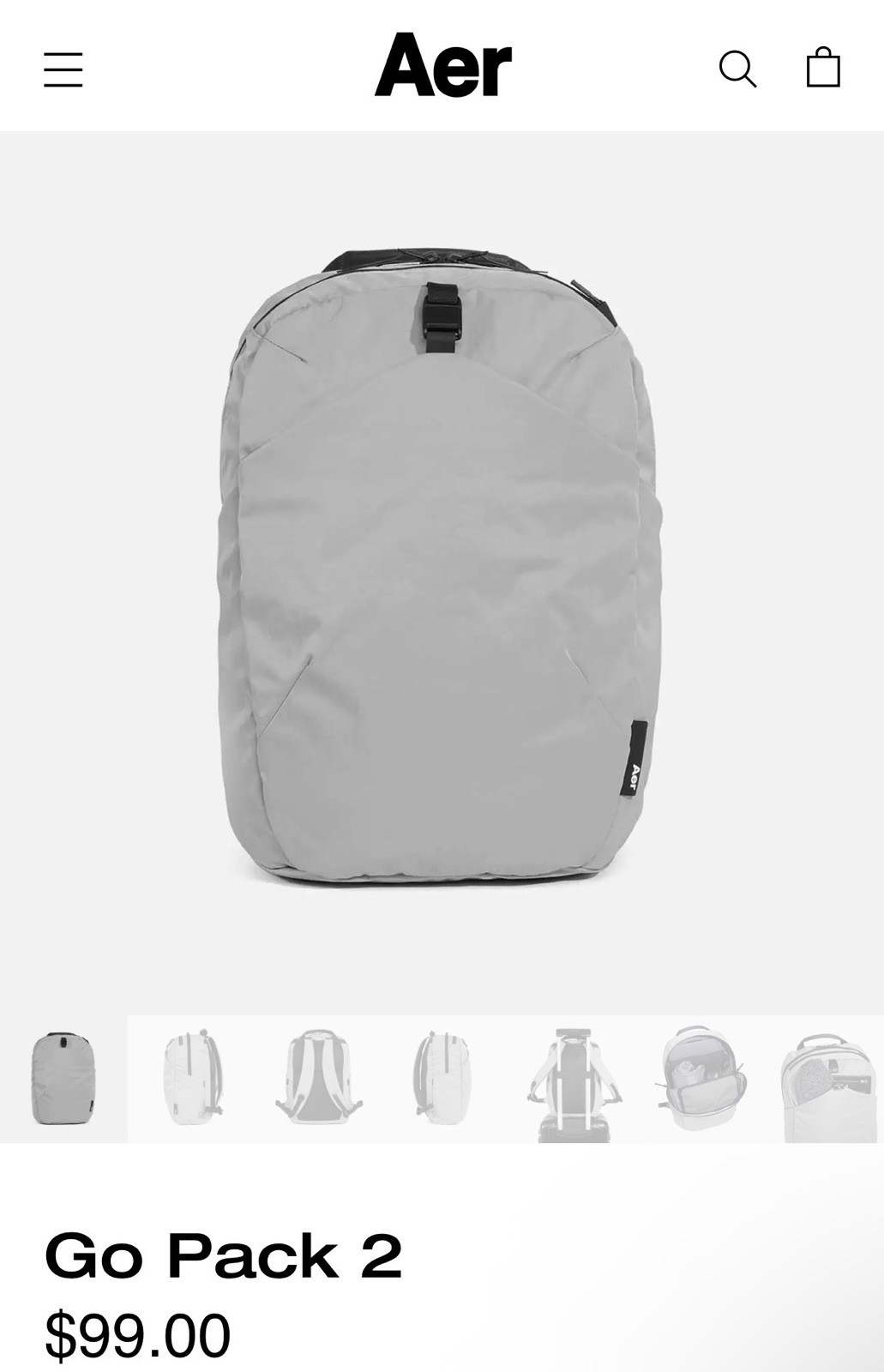 Aer Go Pack 2 Lunar Gray  - Brand New